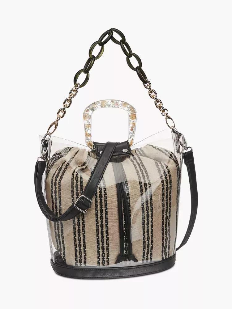 Beige And Black Shoulder Bag, Women, , large image number 0