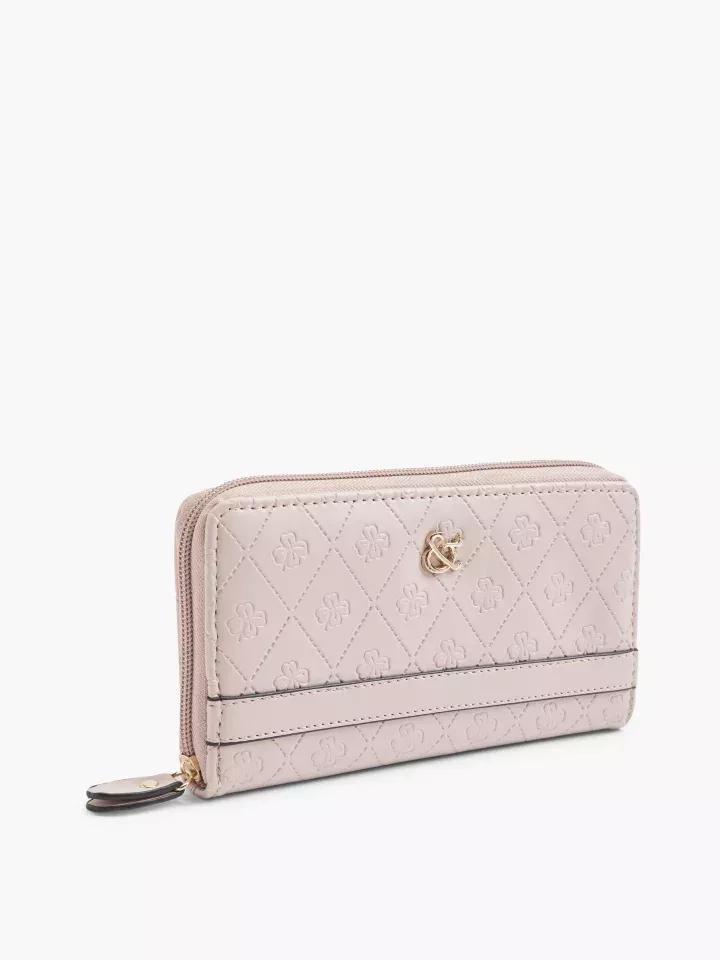 Pink Zip-Around Wallet, No Color, large image number 0