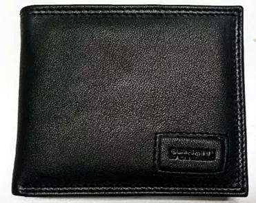 Black Leather Waller, No Color, large image number 0