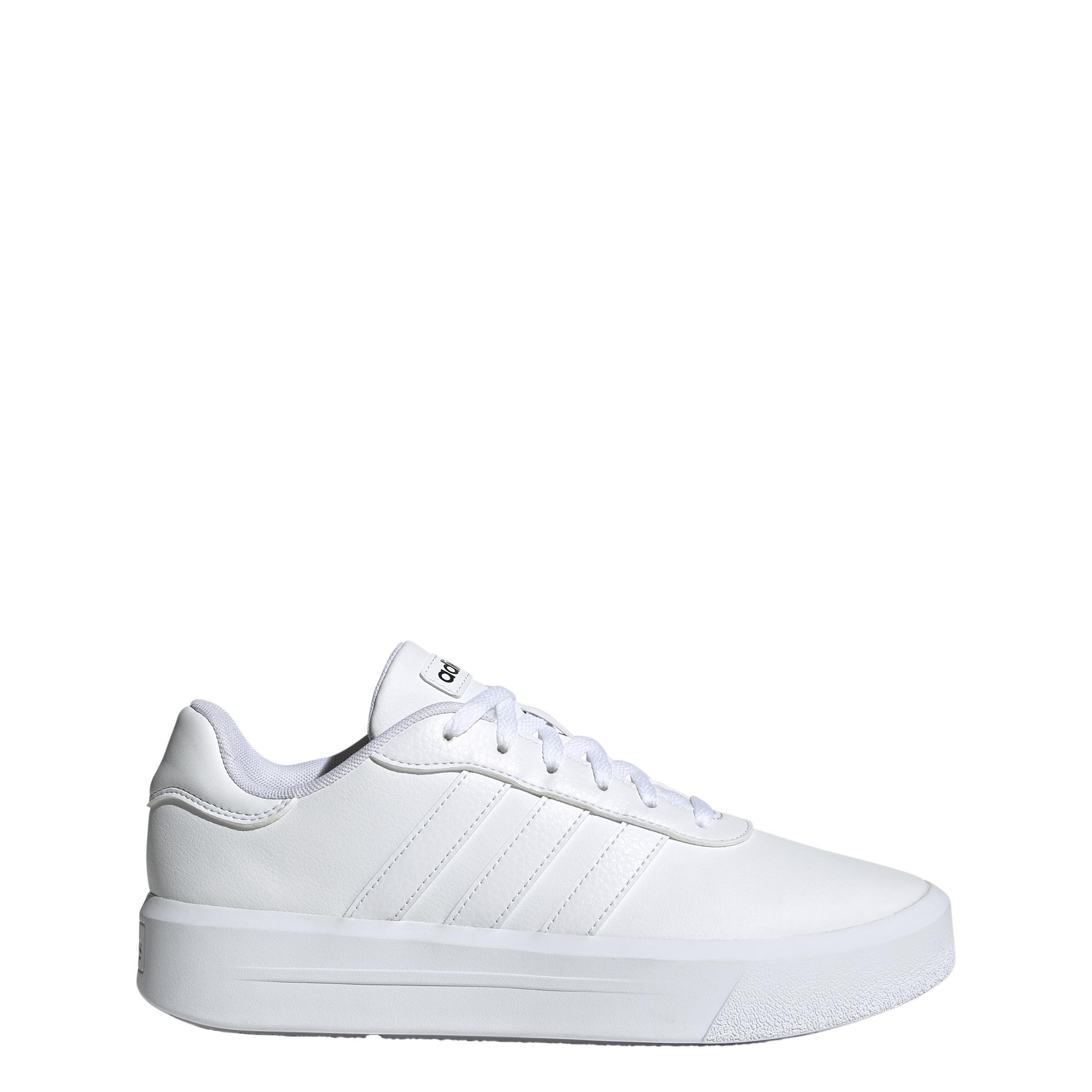 White Court Platform Sneakers, No Color, large image number 7