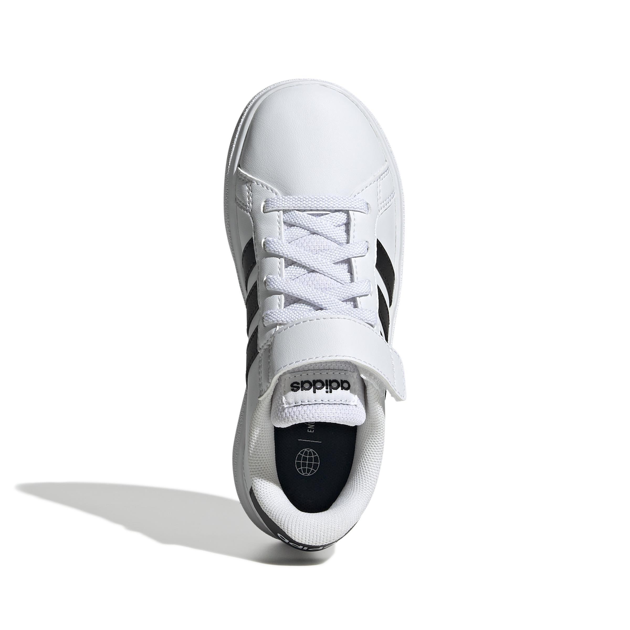 White Grand Court Elastic Shoes, Kids Unisex, , large image number 1