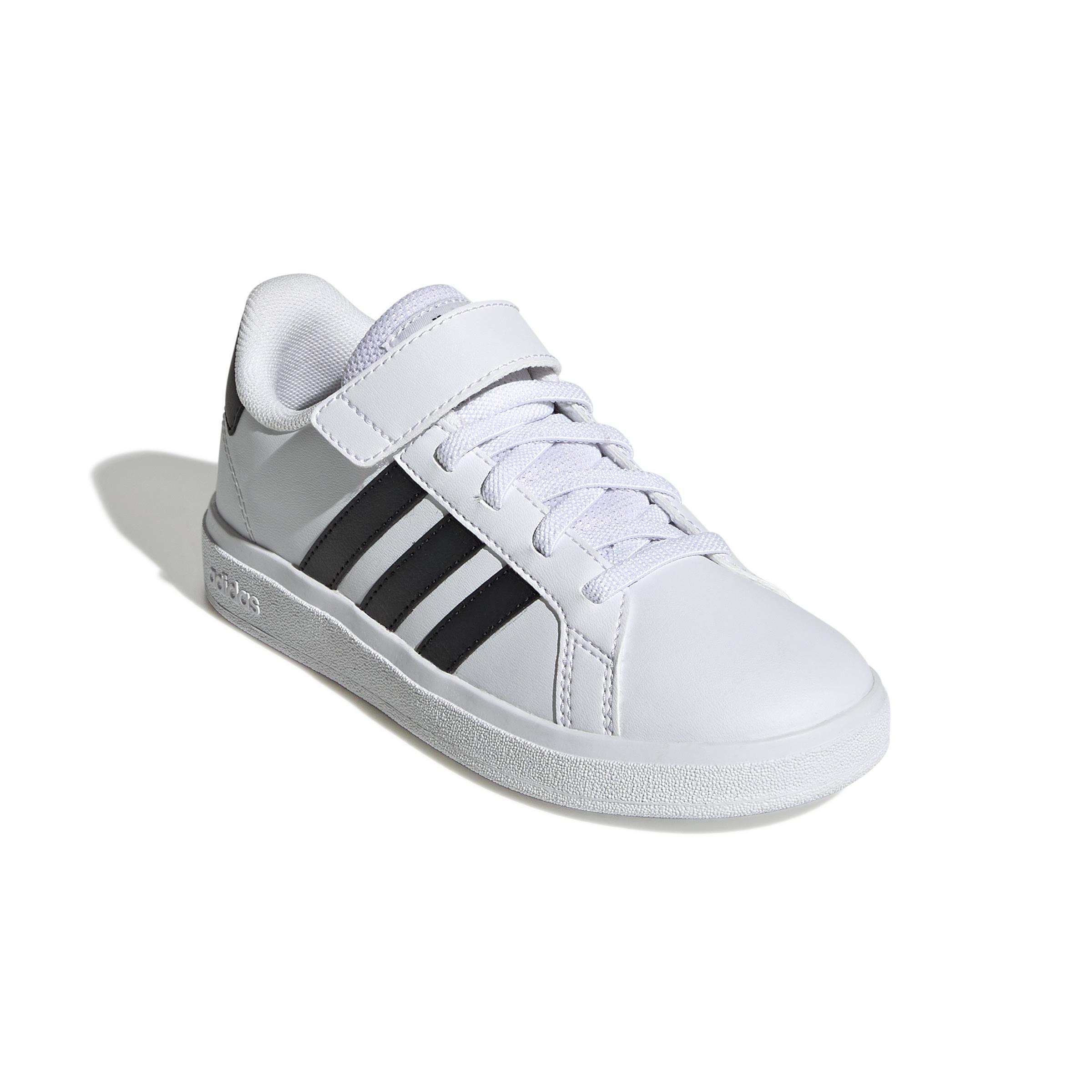 White Grand Court Elastic Shoes, Kids Unisex, , large image number 2