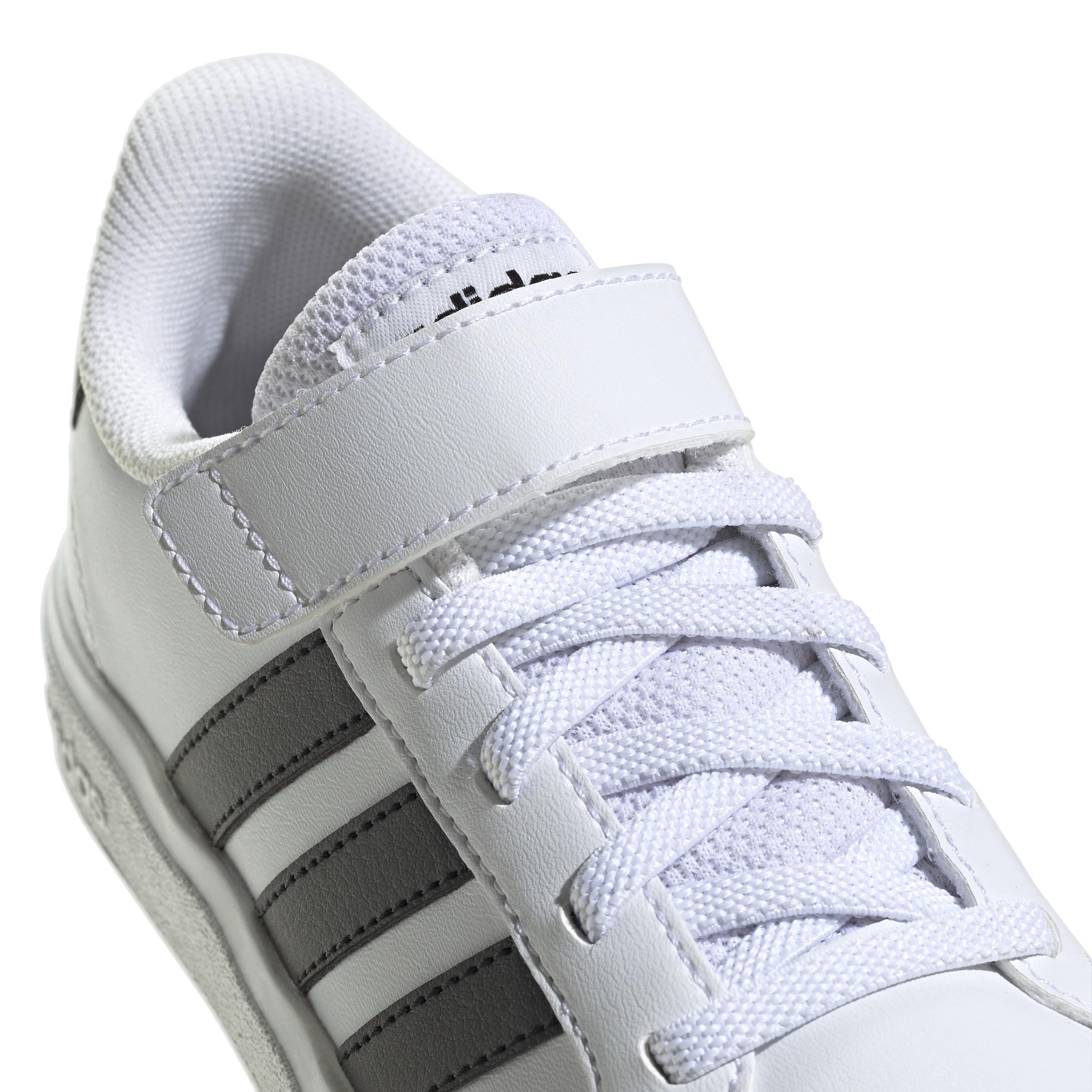 White Grand Court Elastic Shoes, Kids Unisex, , large image number 4