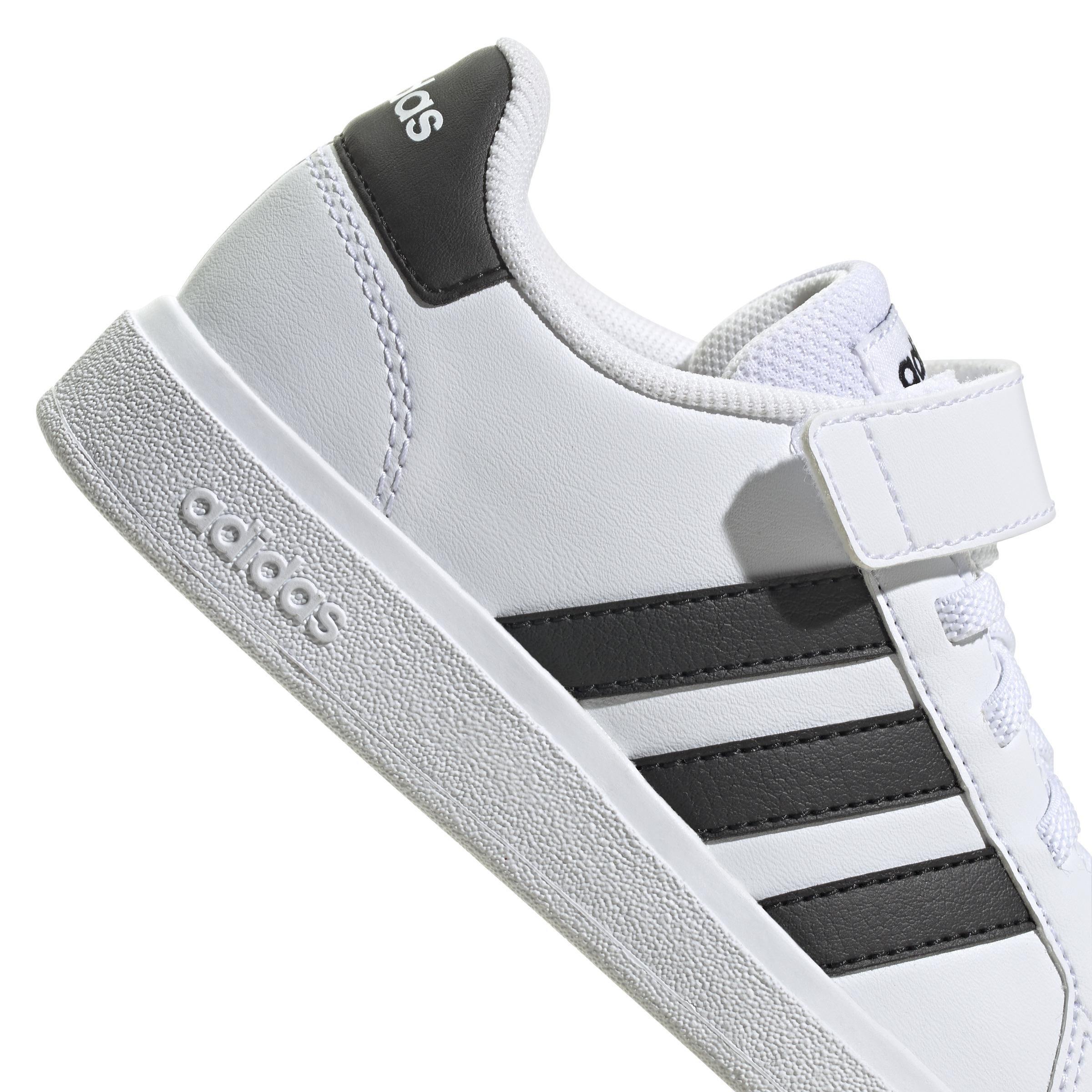 White Grand Court Elastic Shoes, Kids Unisex, , large image number 5