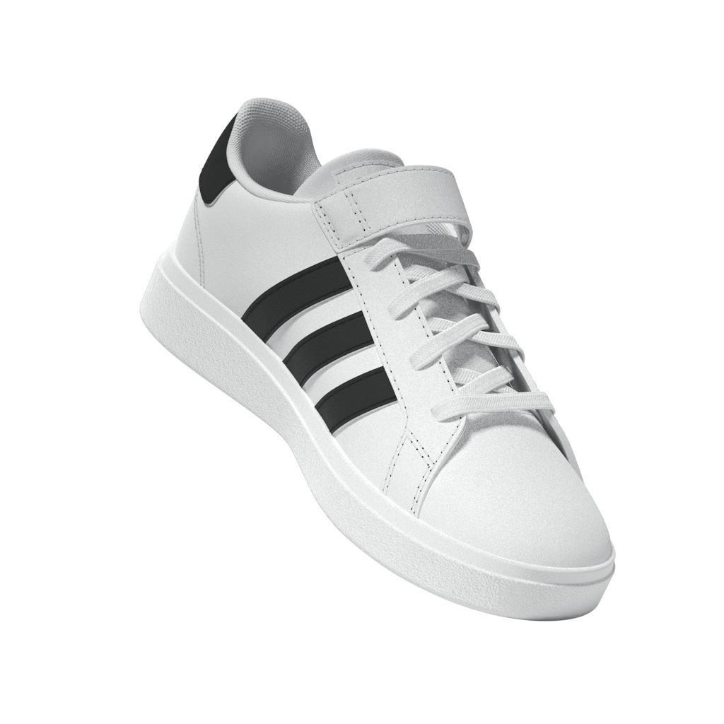 White Grand Court Elastic Shoes, Kids Unisex, , large image number 6