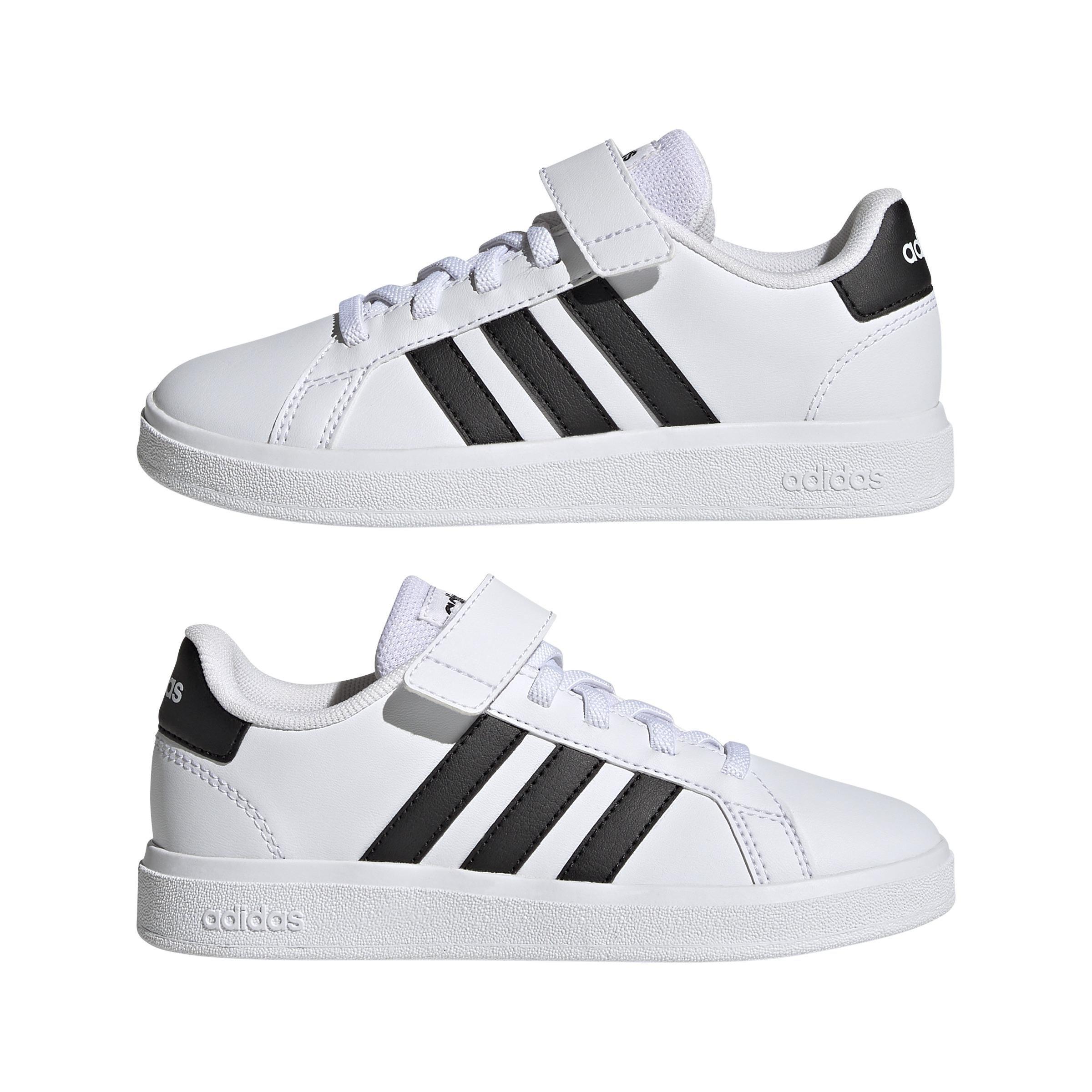 White Grand Court Elastic Shoes, Kids Unisex, , large image number 9