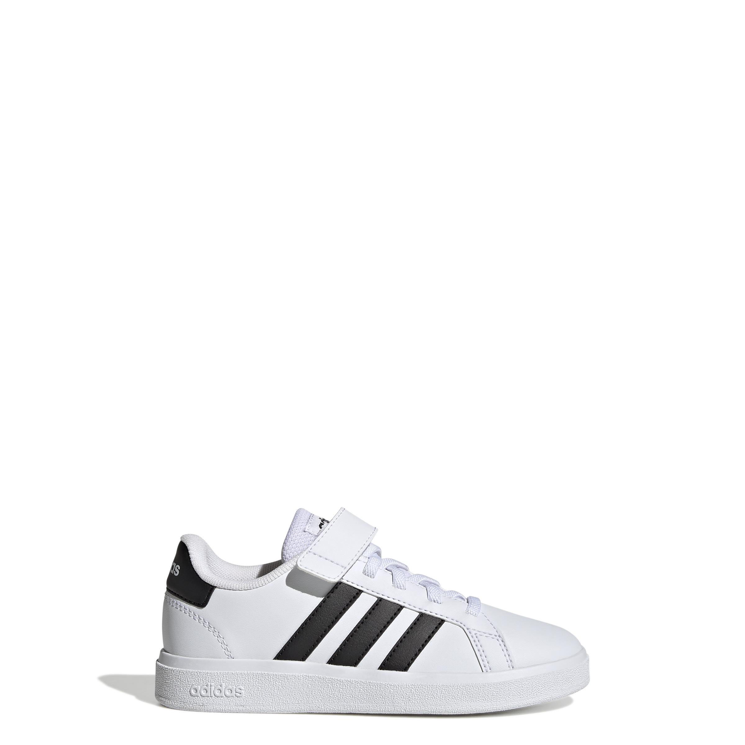 White Grand Court Elastic Shoes, Kids Unisex, , large image number 10