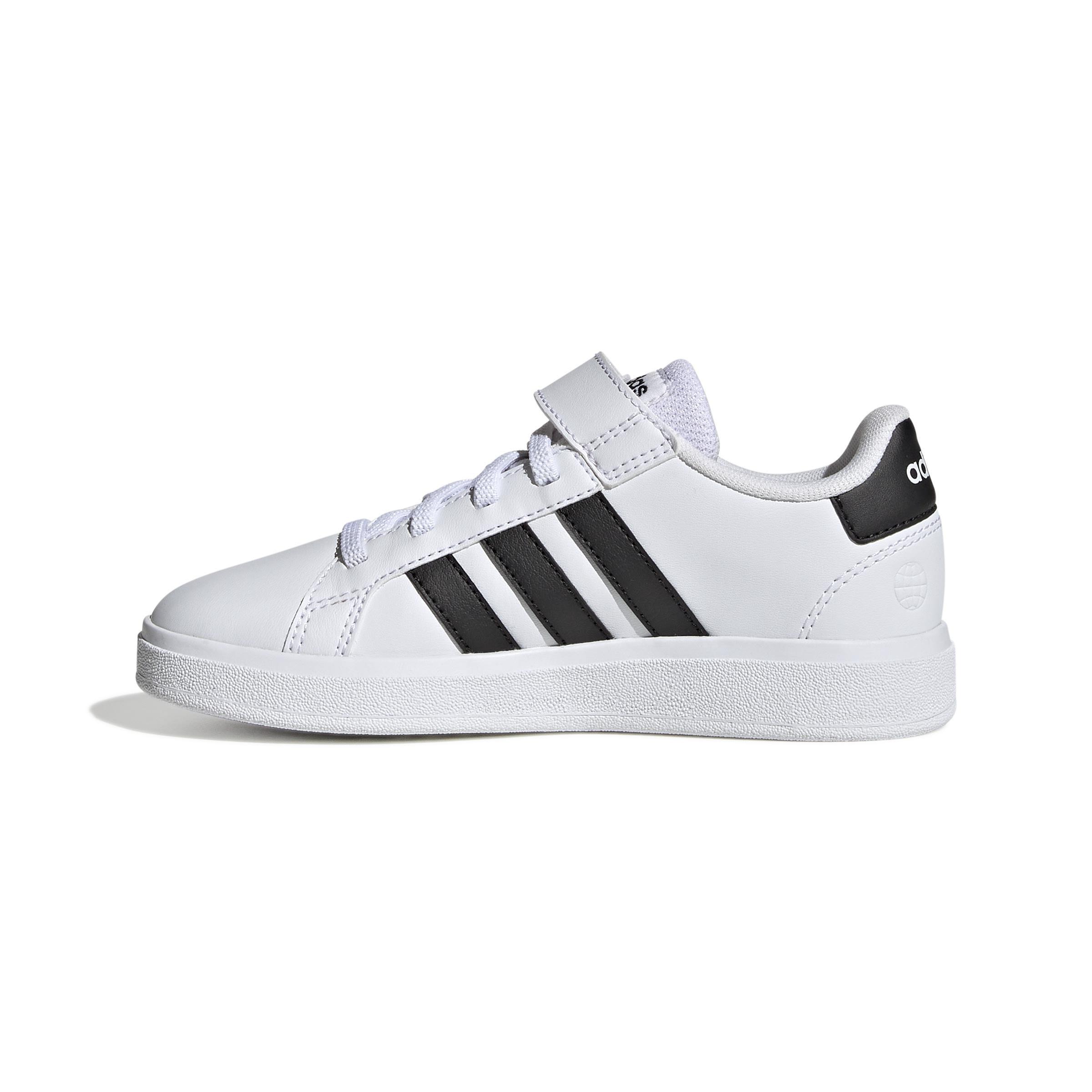 White Grand Court Elastic Shoes, Kids Unisex, , large image number 12