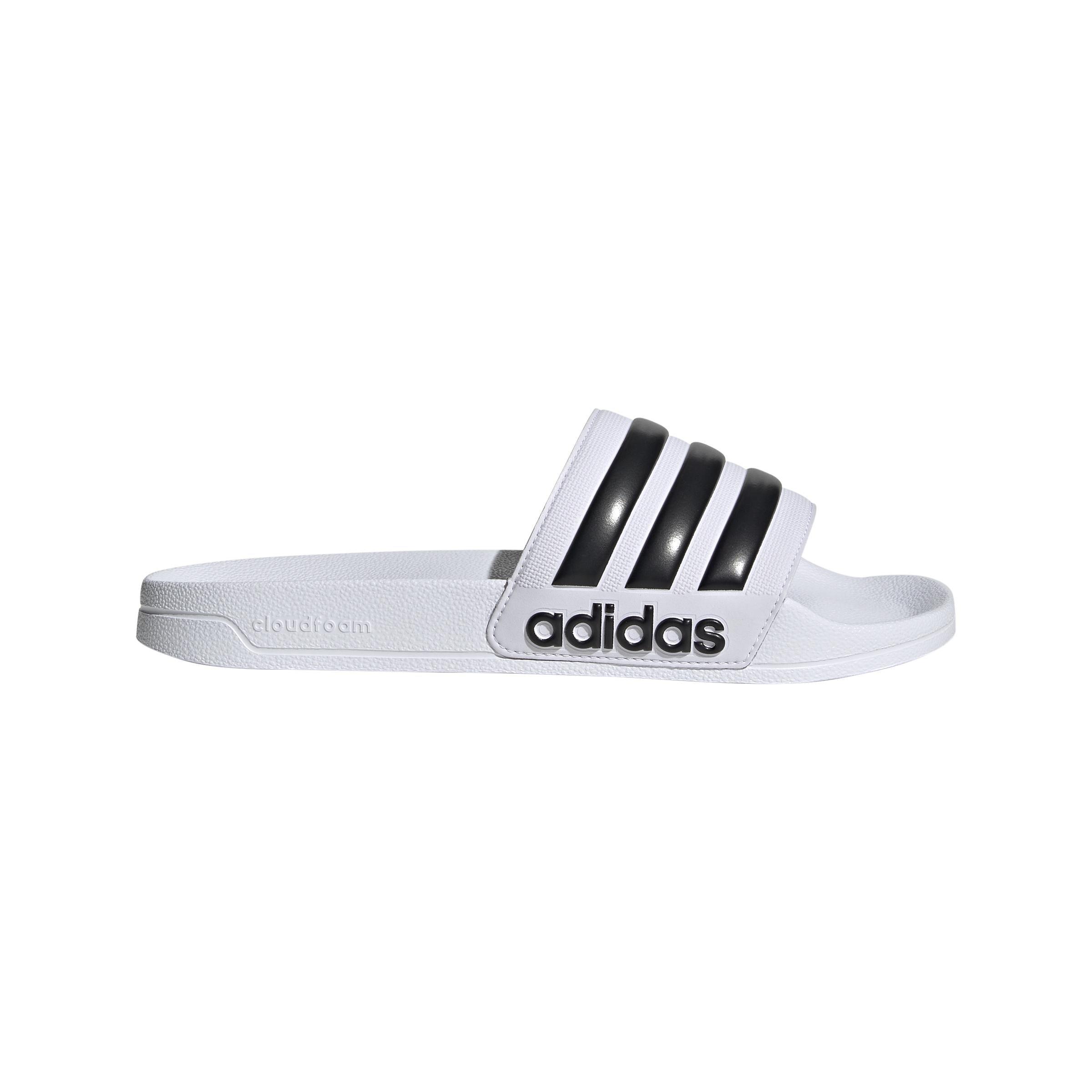White Adilette Comfort Slides, , large image number 0