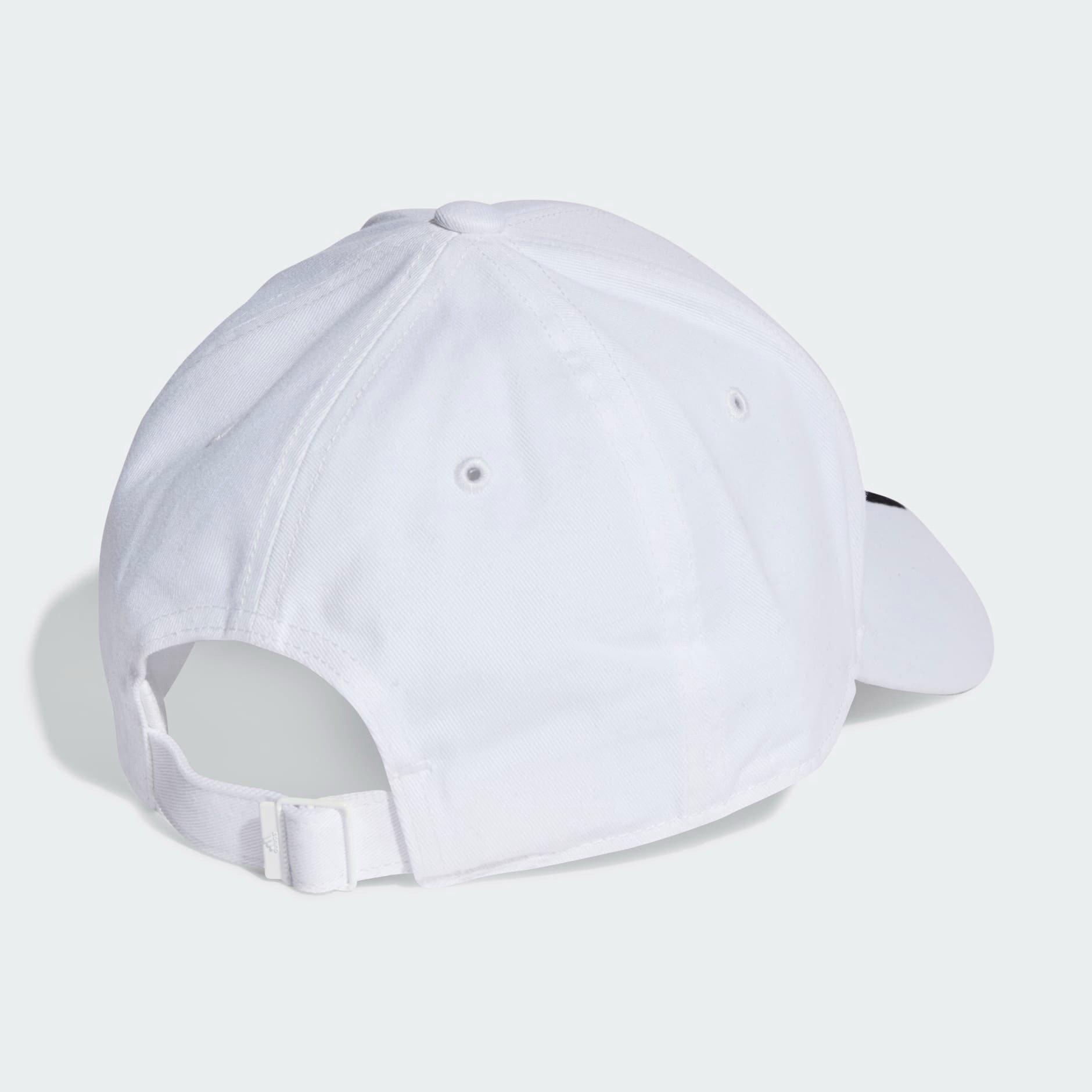 White 3-Stripes Cotton Twill Baseball Cap, , large image number 1