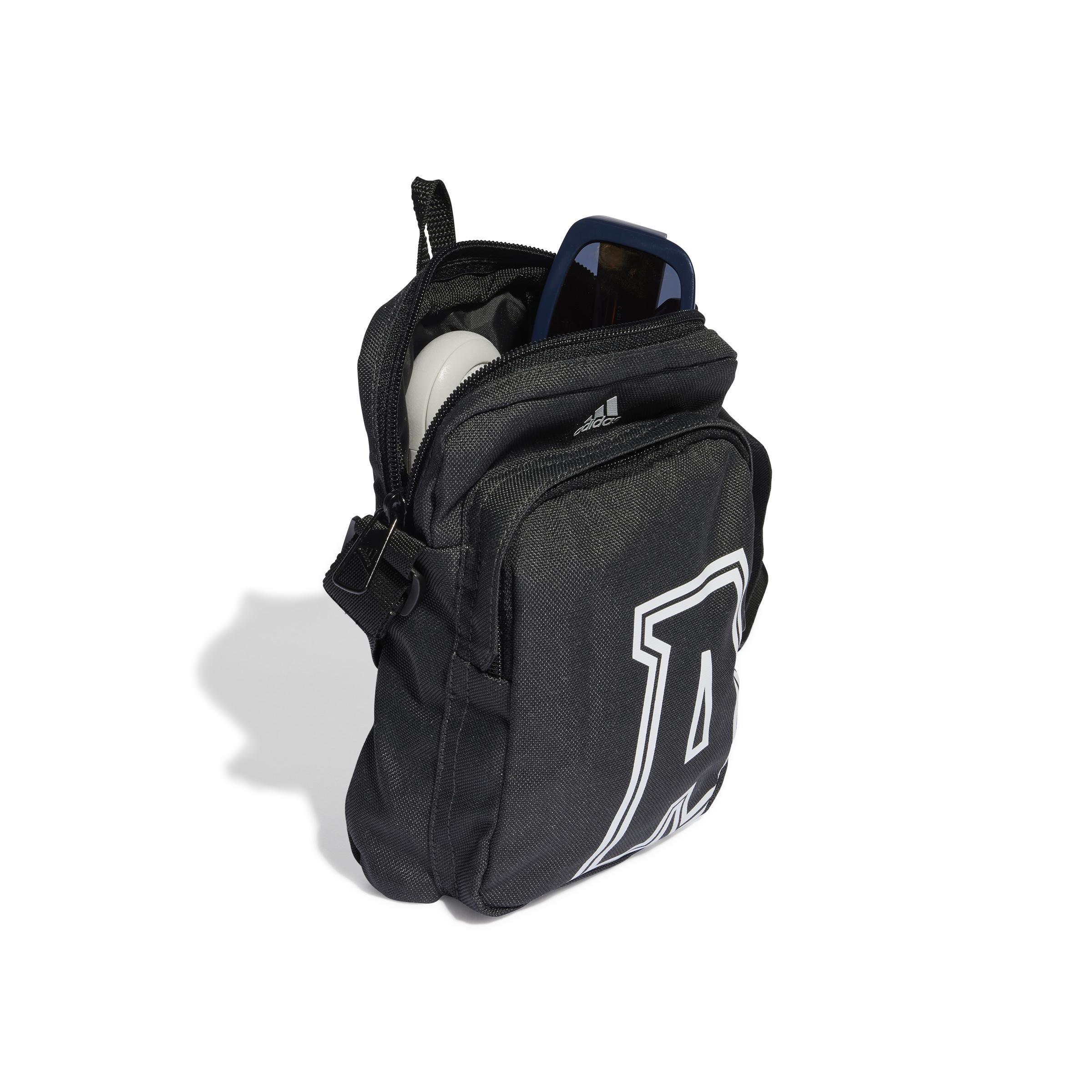Black Initial Print Sling Bag, No Color, large image number 0
