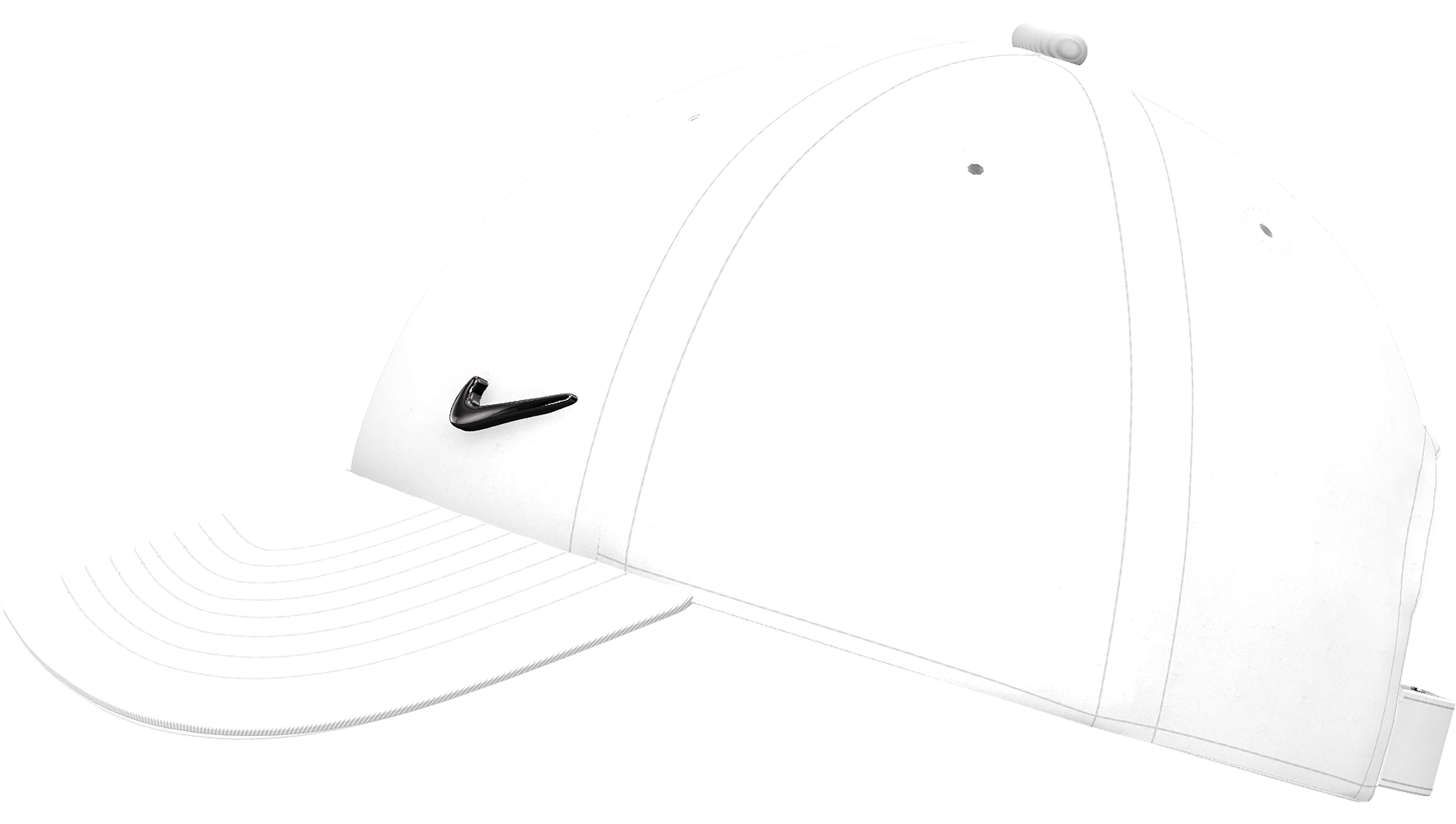 White Curve Brim Cap, , large image number 4