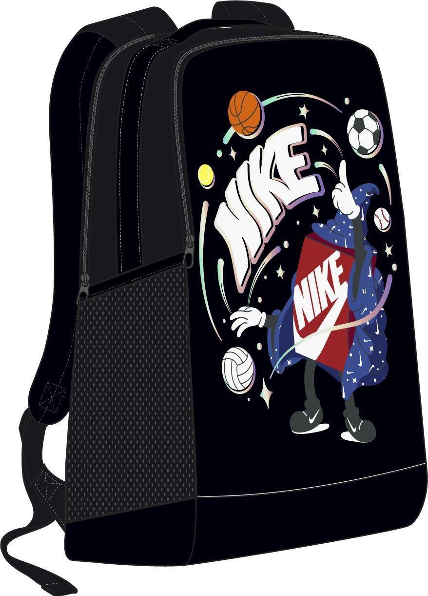 Black Printed Essential Backpack, A205_000, large image number 3