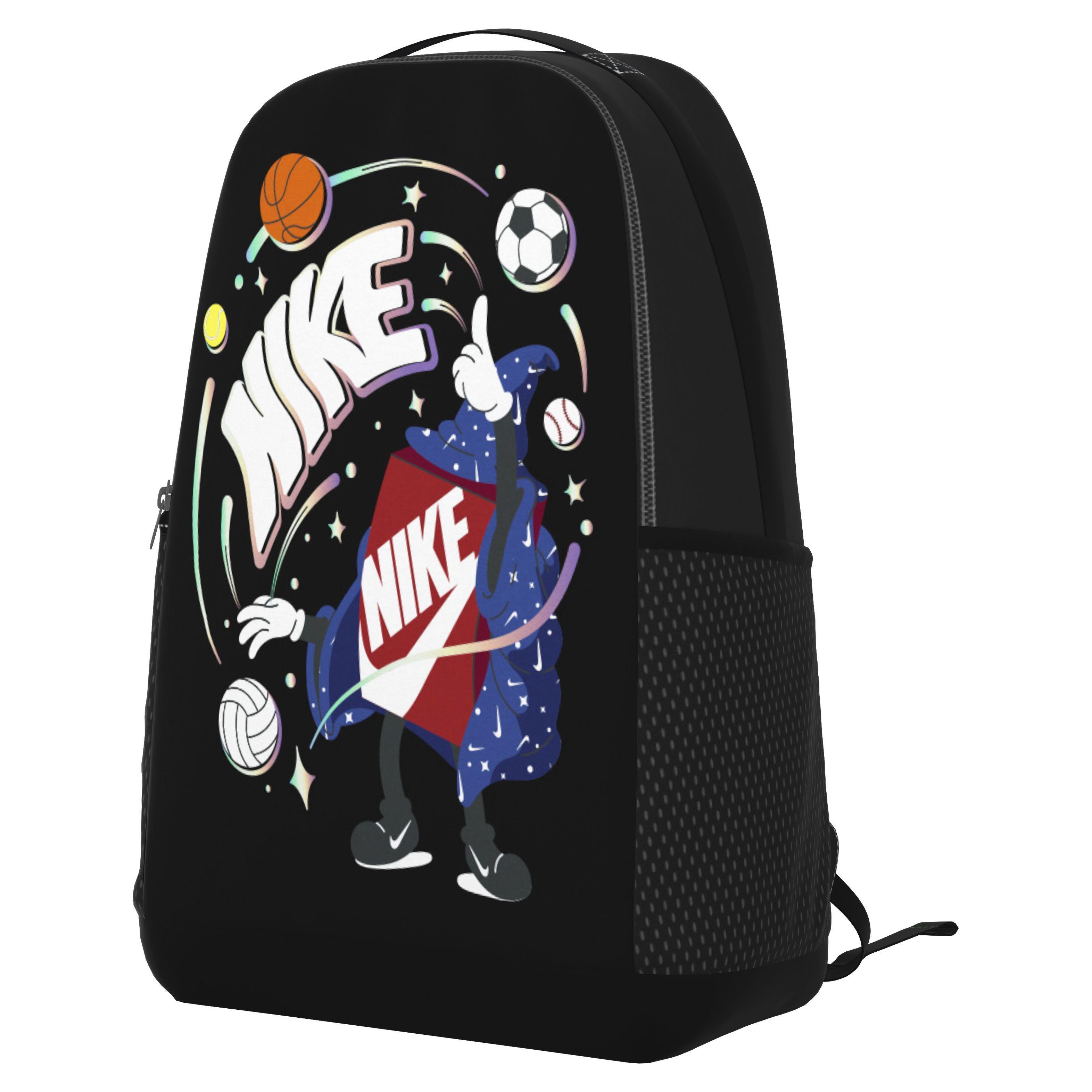 Black Printed Essential Backpack, A205_000, large image number 5