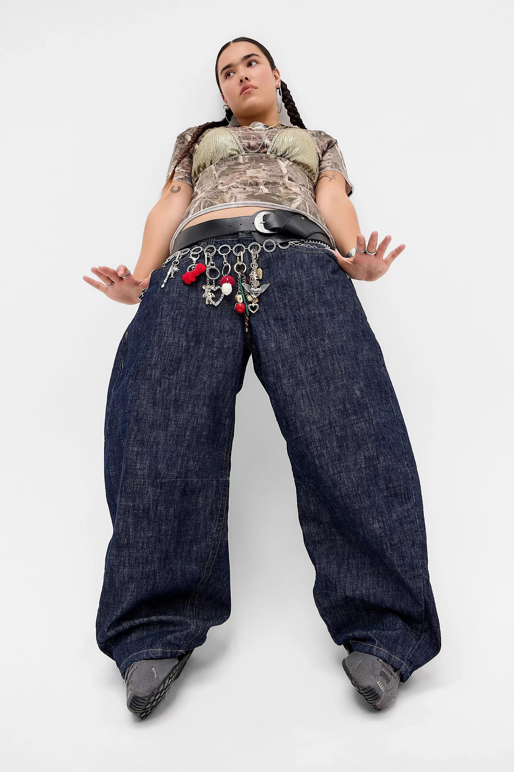 Navy Bdg Kayla Lowrider Cocoon Jeans, A301_0094           , large image number 4