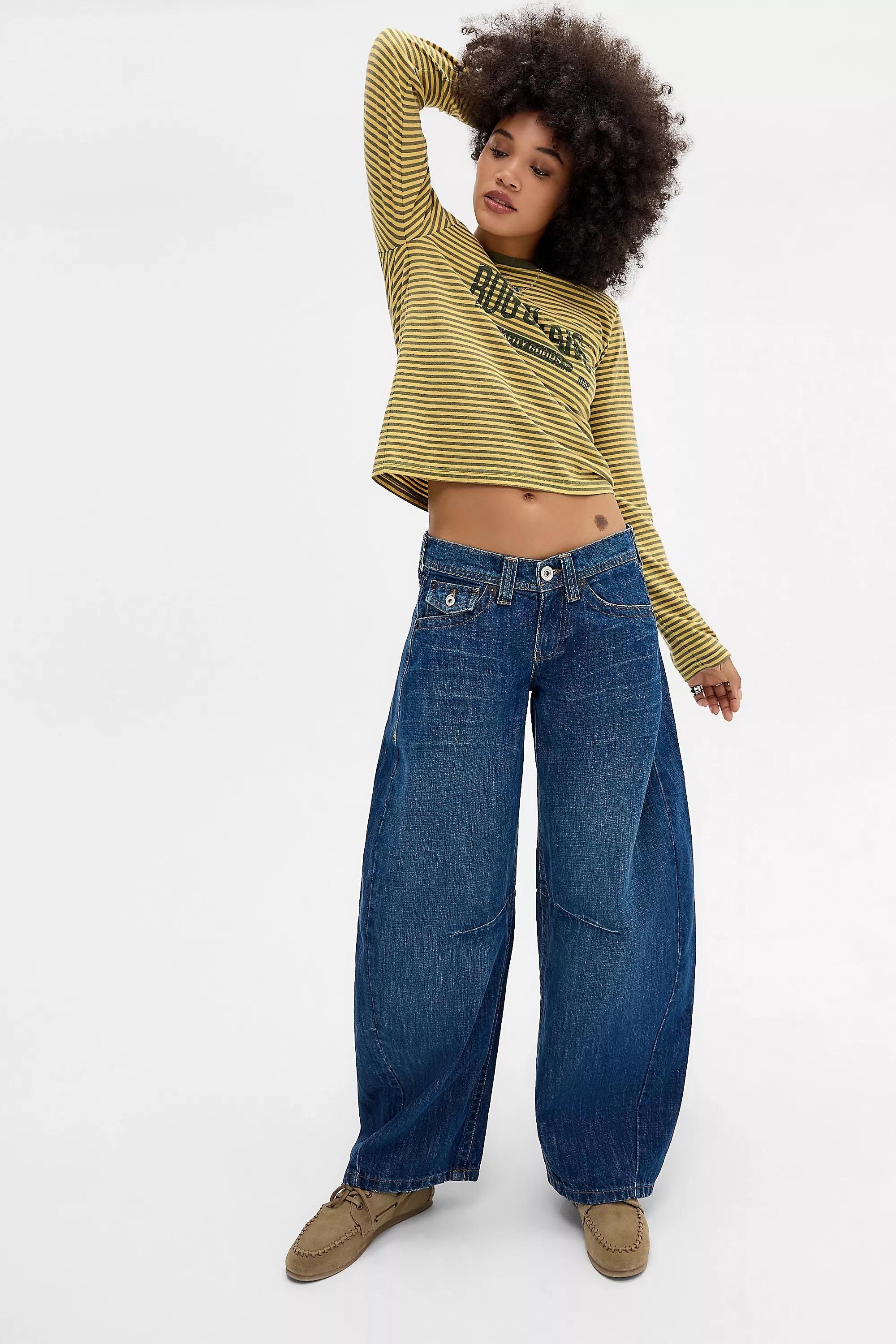 Blue Bdg Kayla Lowrider Cocoon Jeans, VINTAGE DENIM DARK, medium