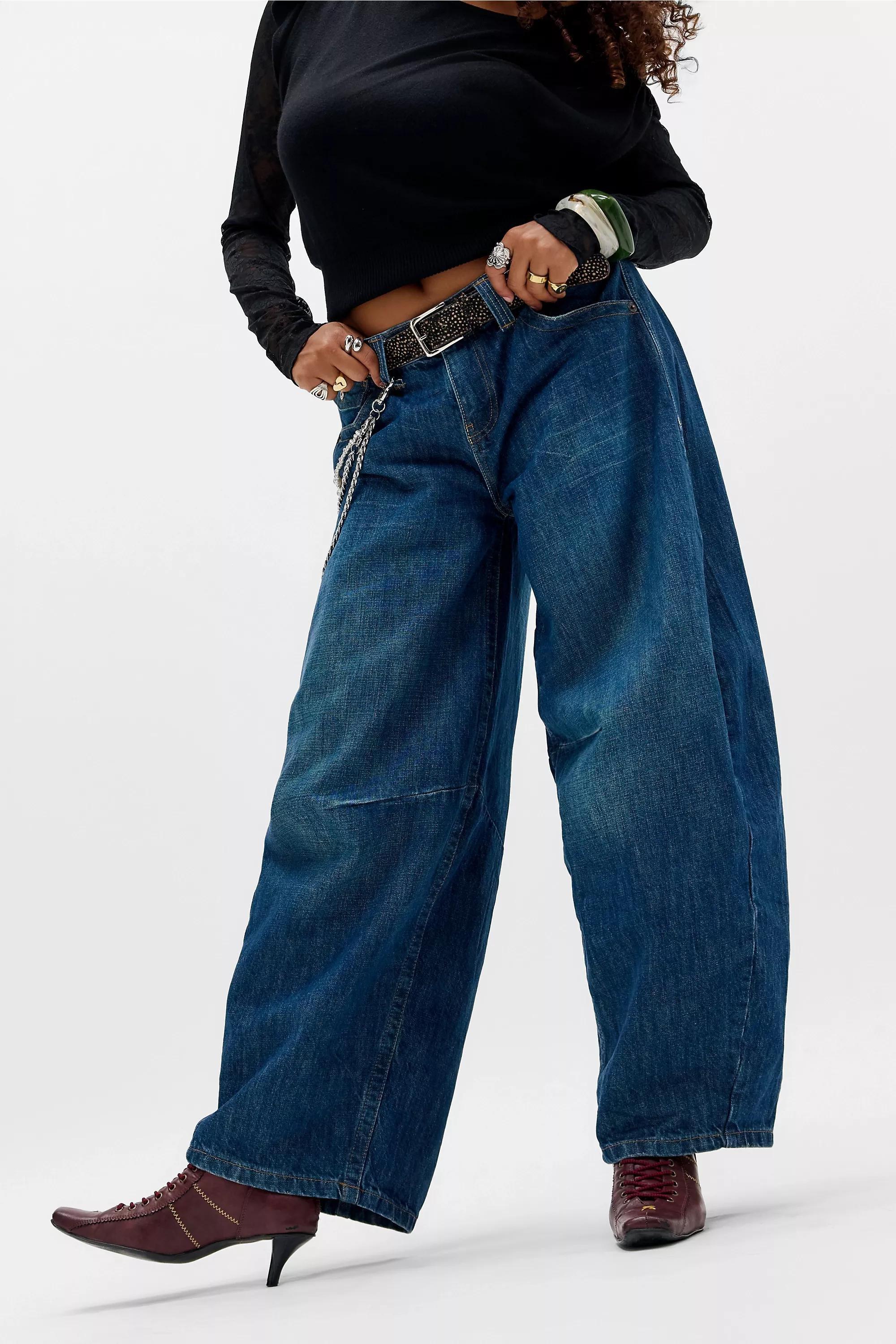 Blue Bdg Kayla Lowrider Cocoon Jeans, VINTAGE DENIM DARK, large image number 4