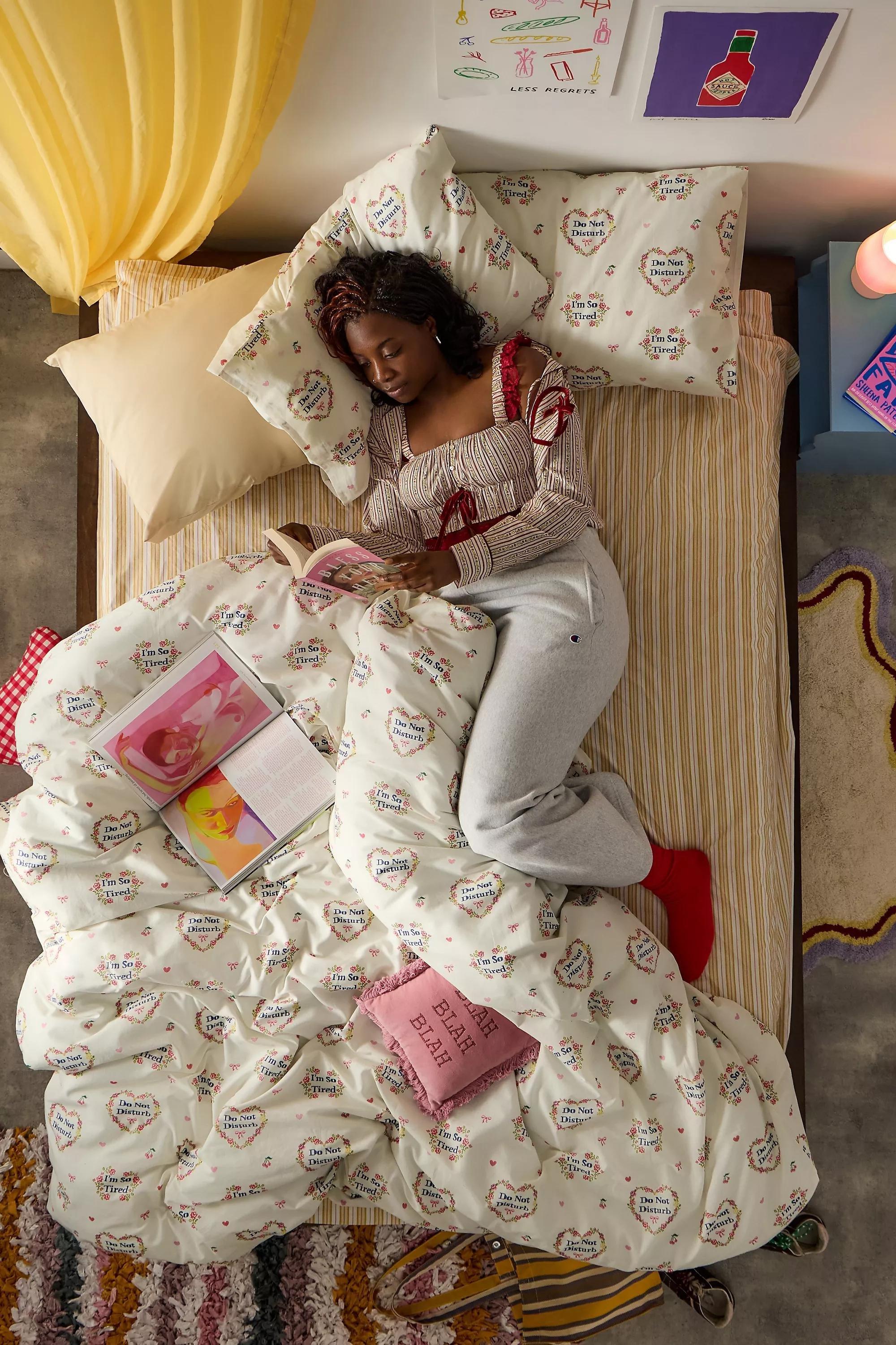 White Do Not Disturb Duvet Set, WHT, medium