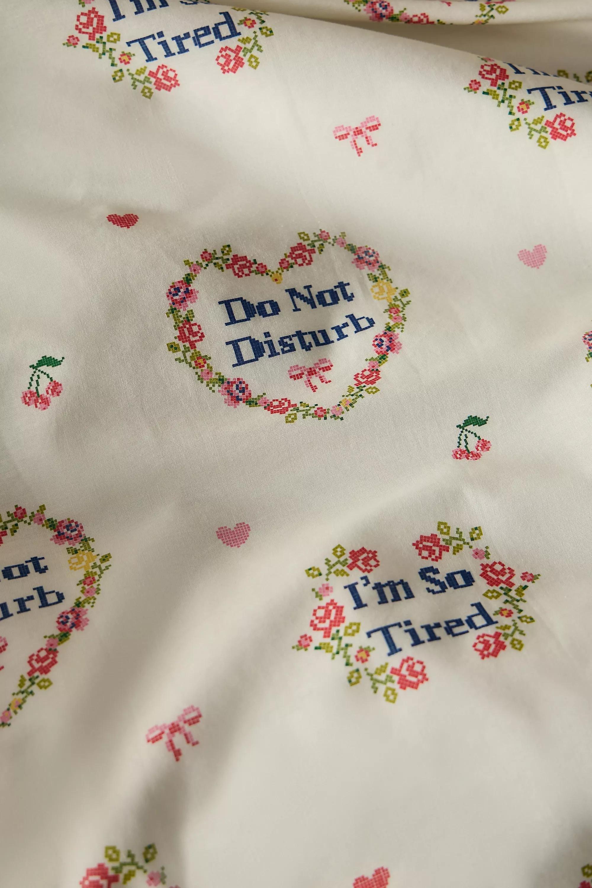 White Do Not Disturb Duvet Set, WHT, large image number 2