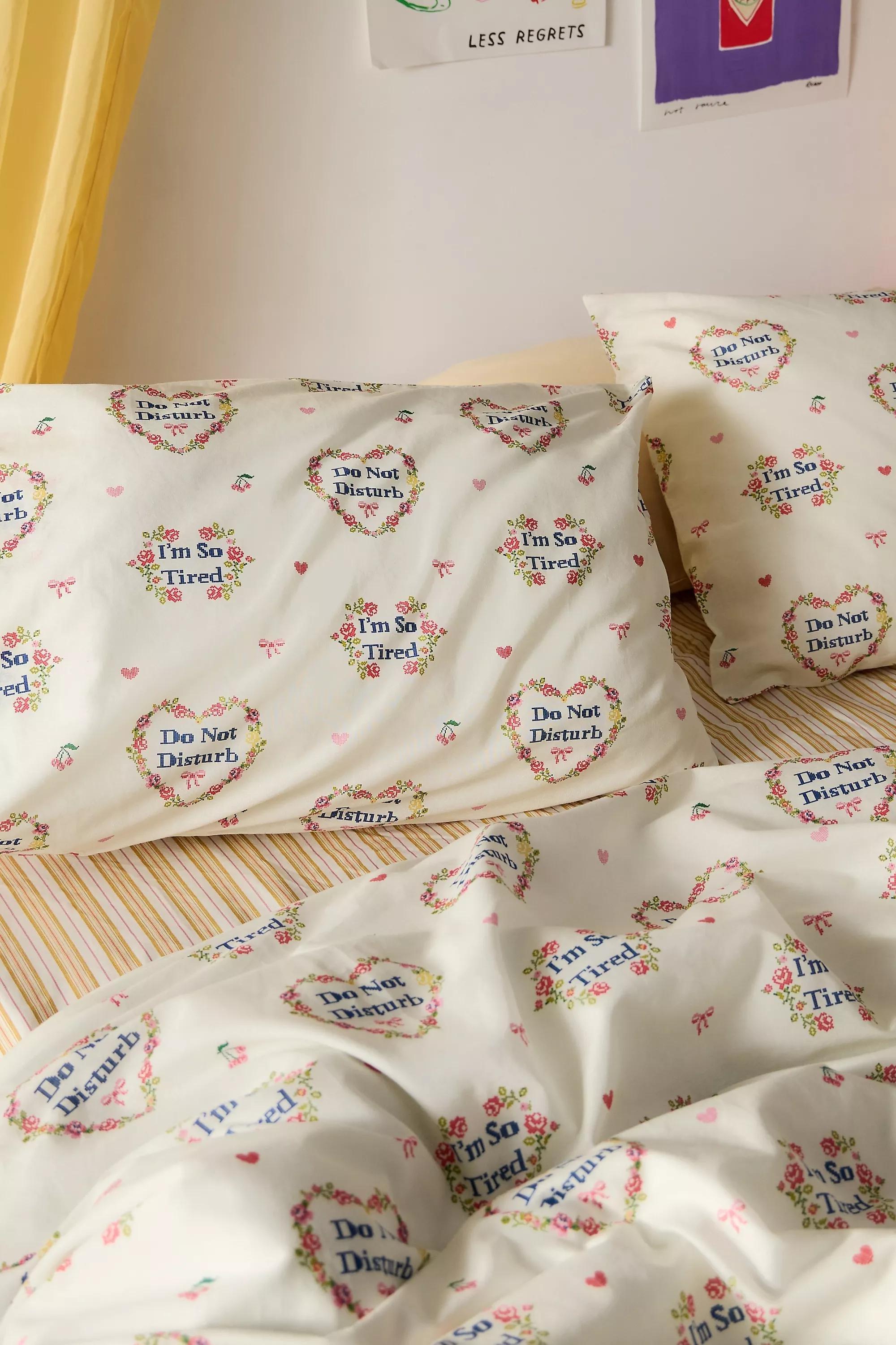 White Do Not Disturb Duvet Set, WHT, large image number 4