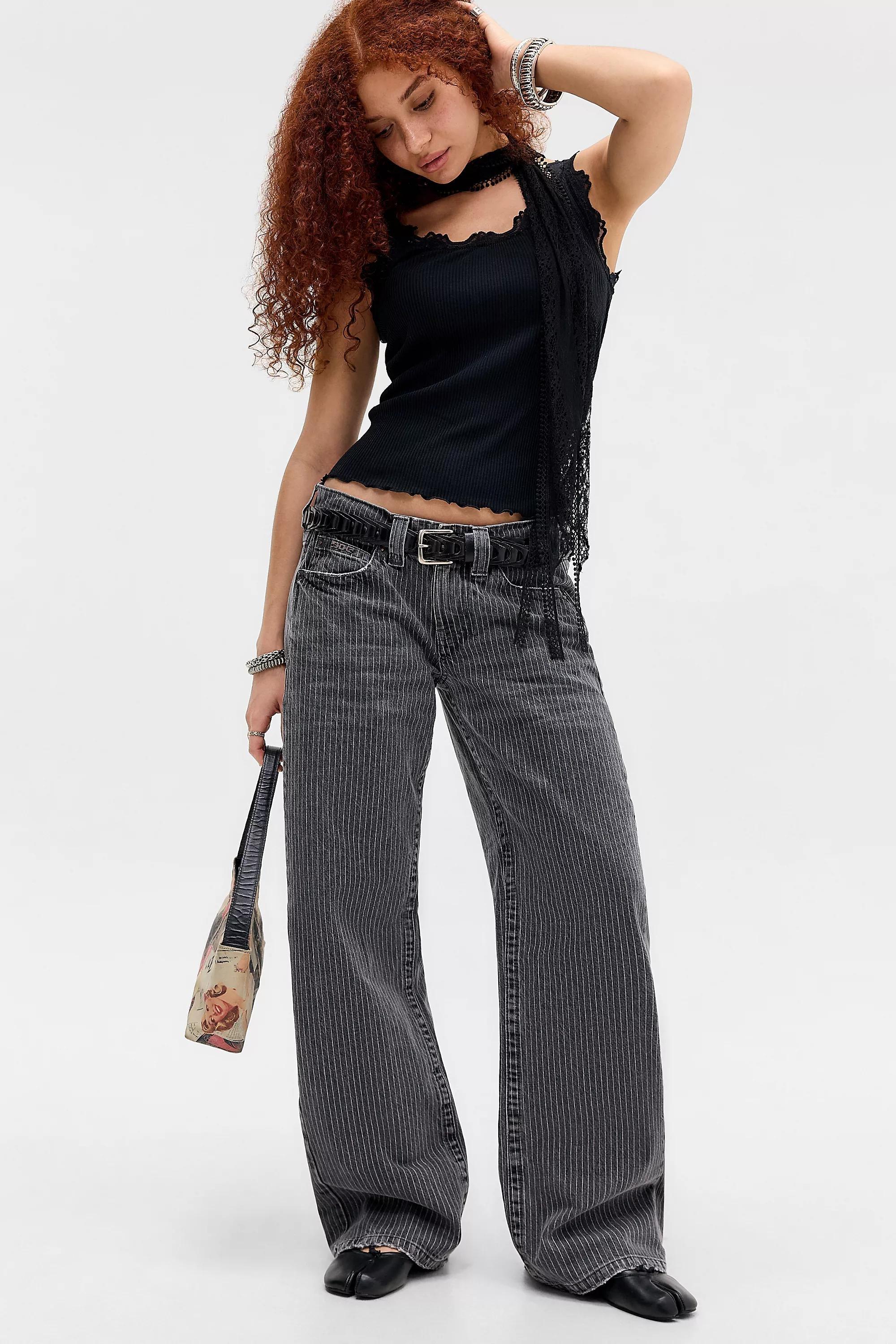BLACK BDG Kayla Pinstripe Jeans, BLK, medium