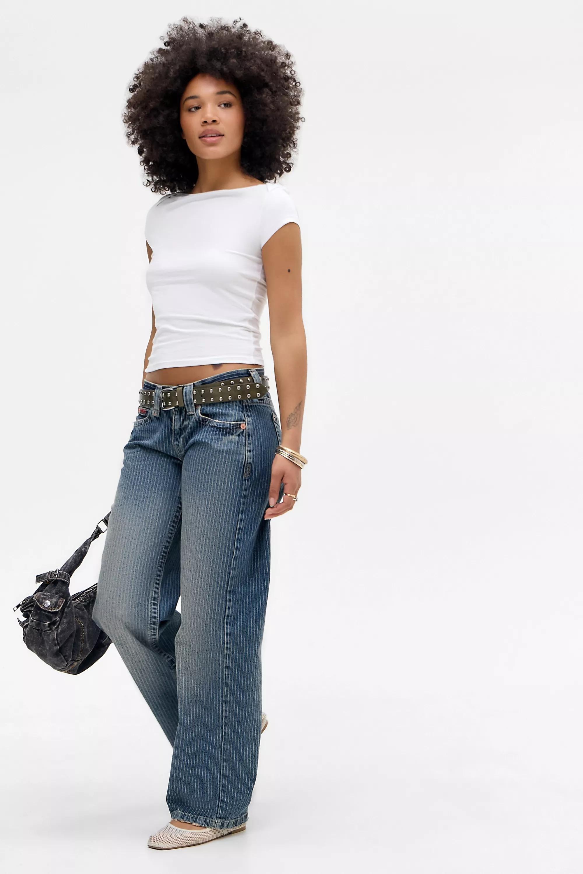 Blue Bdg Kayla Pinstripe Jeans, , large image number 1
