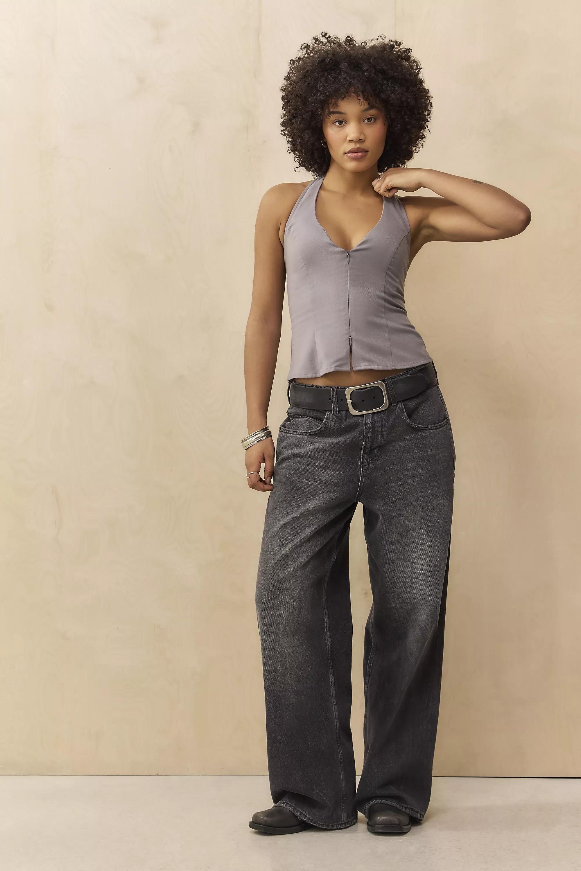 Grey Silence + Noise Aliyah Halter Top, GREY, large image number 1