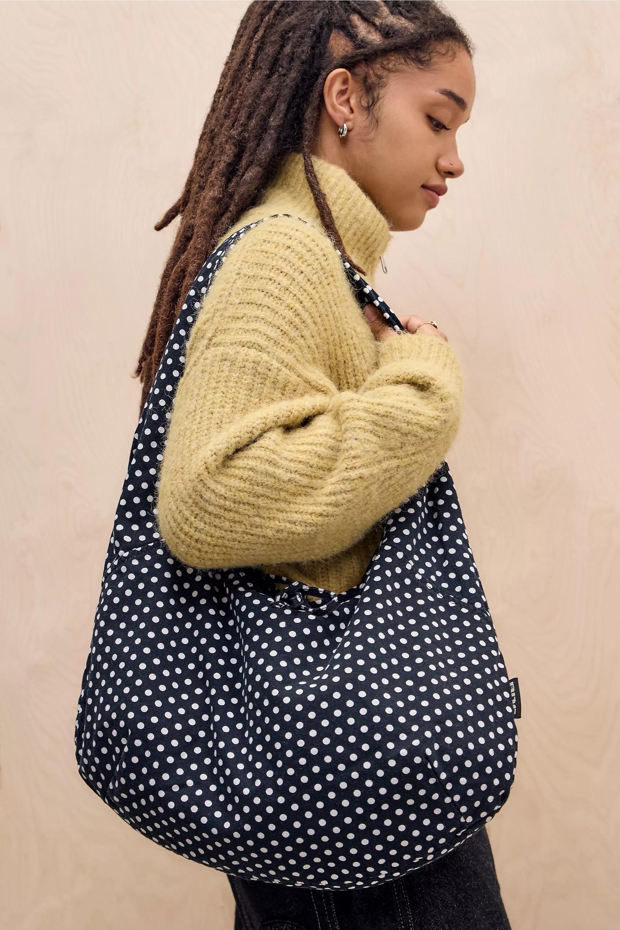 Black Bdg Flo Spot Slouch Canvas Tote Bag, BLK, large image number 0