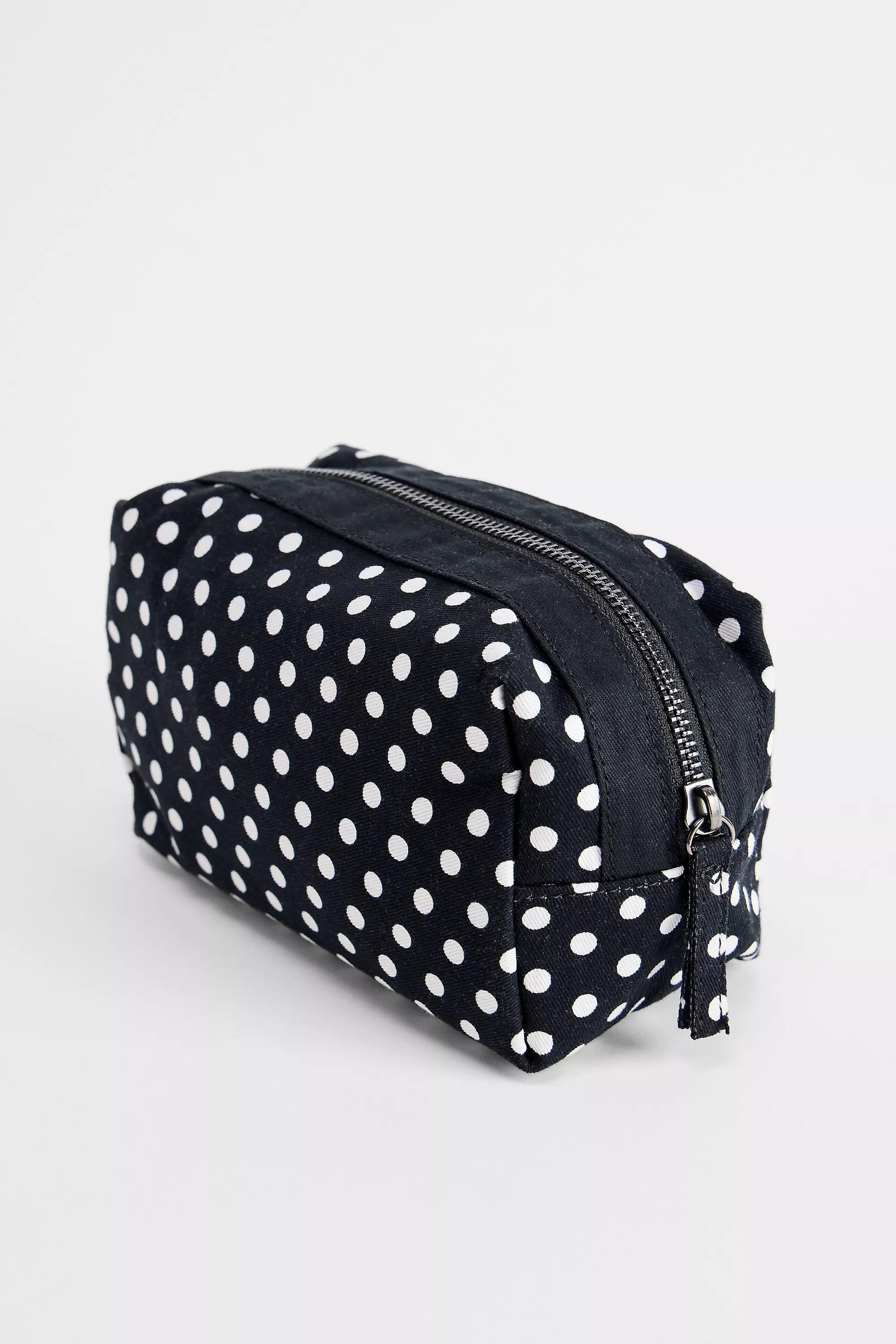 UO Canvas Polka Dot Makeup Bag, BLK, large image number 3