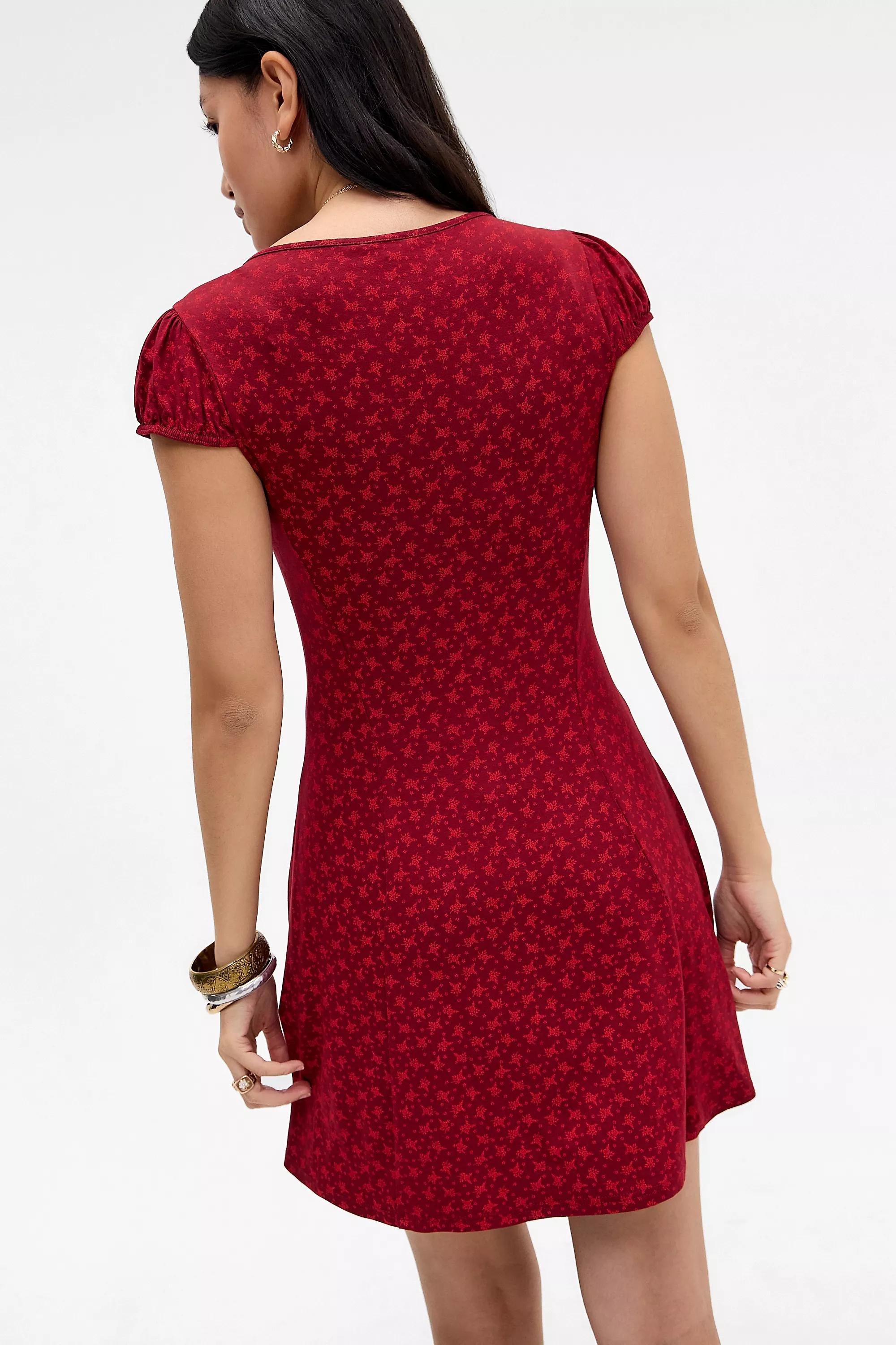 RED PATTERN Kimchi Blue Nadia Tea Dress, RD, large image number 3