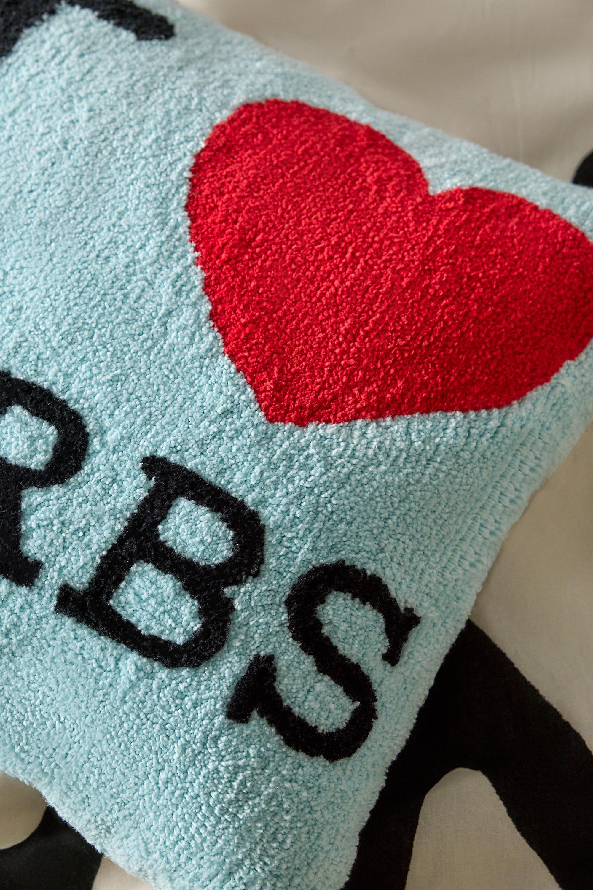 Blue I Love Carbs Cushion, BLUE, medium