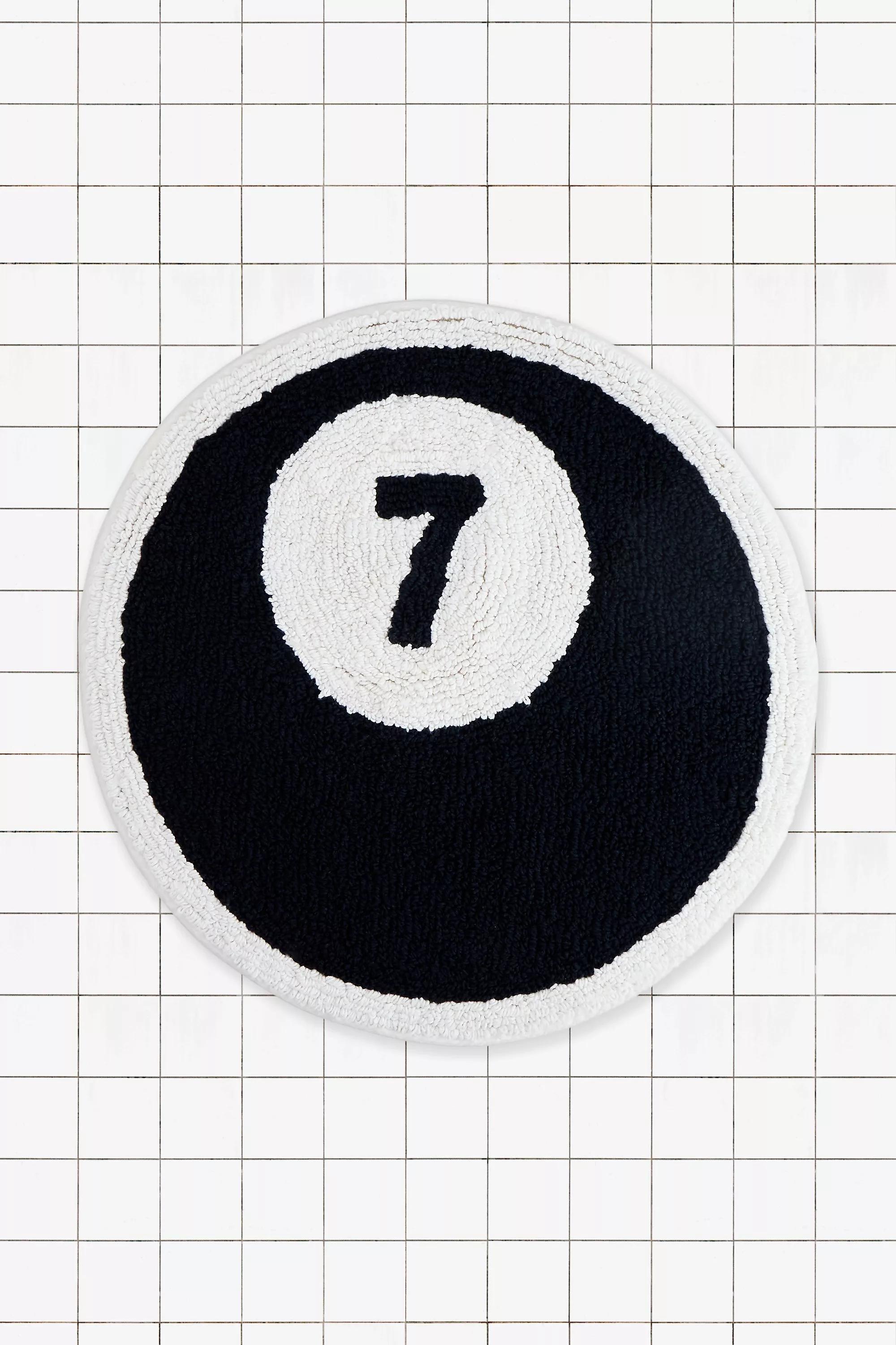 Multicolour Mini Lucky 7 Bath Mat, B&W, large image number 0