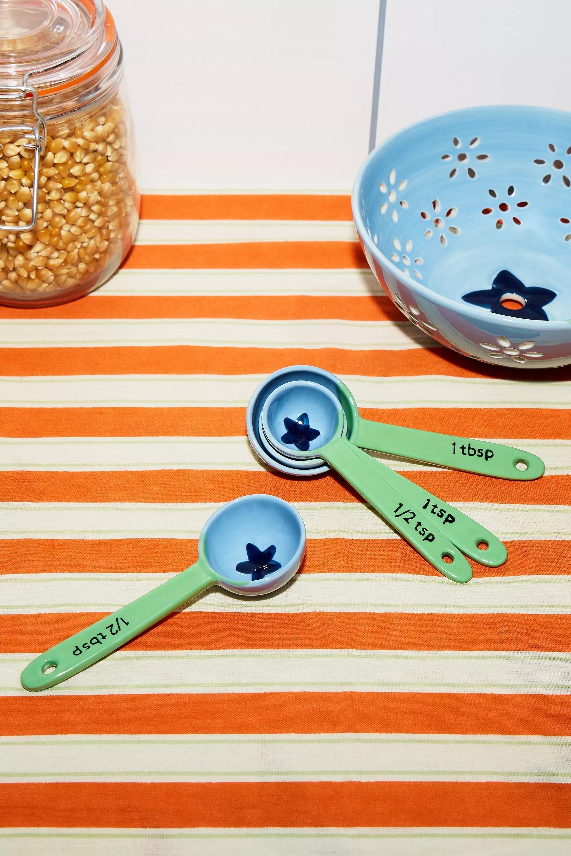 Blueberry Measuring Spoon Set, BLUE, medium