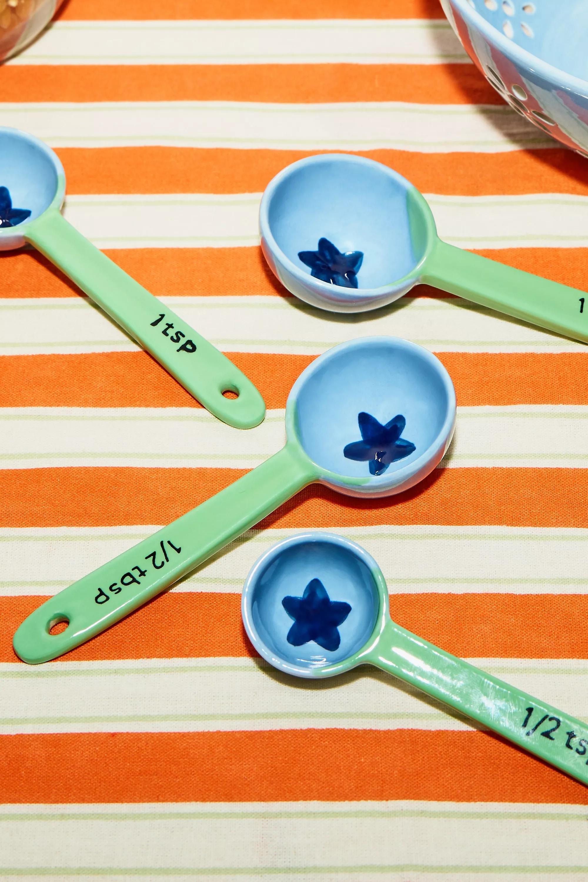Blueberry Measuring Spoon Set, BLUE, medium
