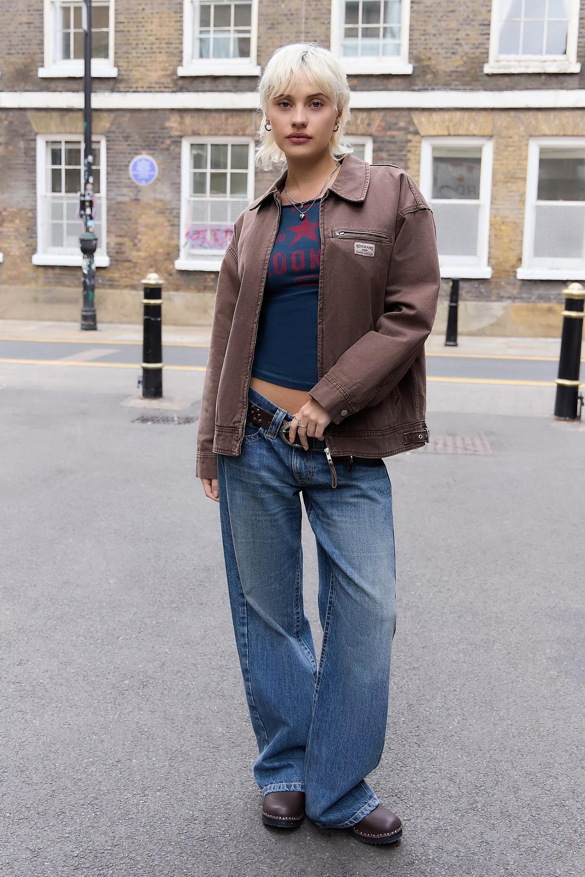 BROWN BDG Luca Wadded Canvas Workwear Jacket, BRN, large image number 1