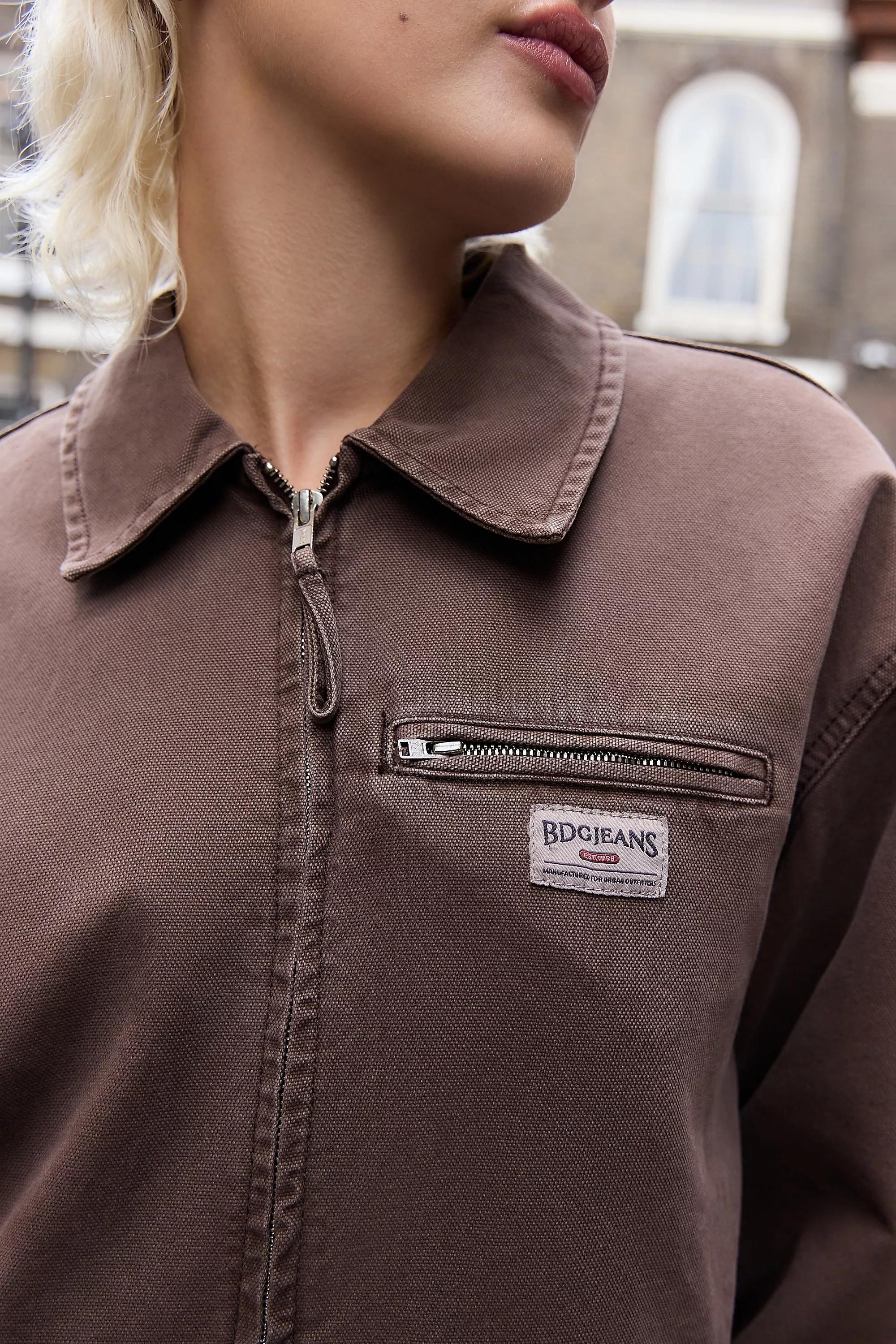 BROWN BDG Luca Wadded Canvas Workwear Jacket, BRN, medium