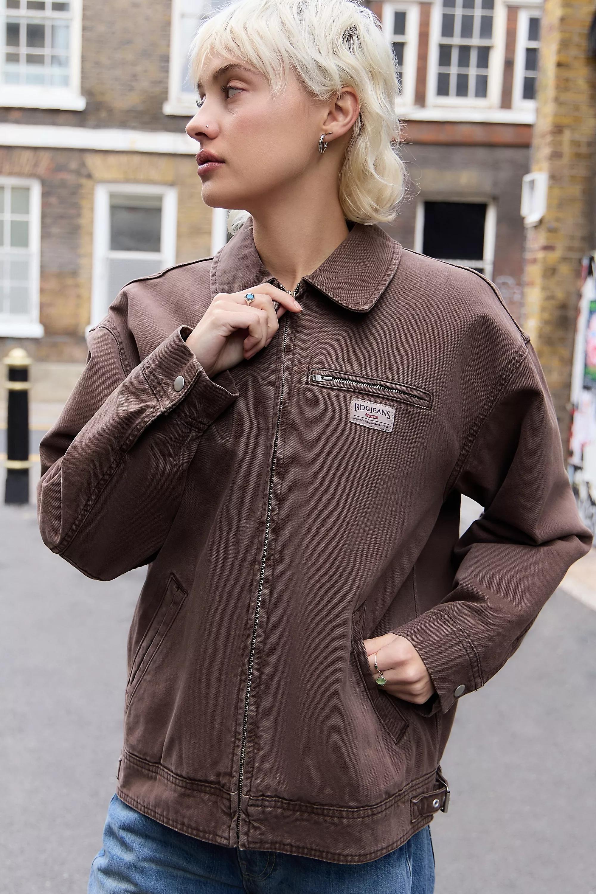 BROWN BDG Luca Wadded Canvas Workwear Jacket, BRN, large image number 3