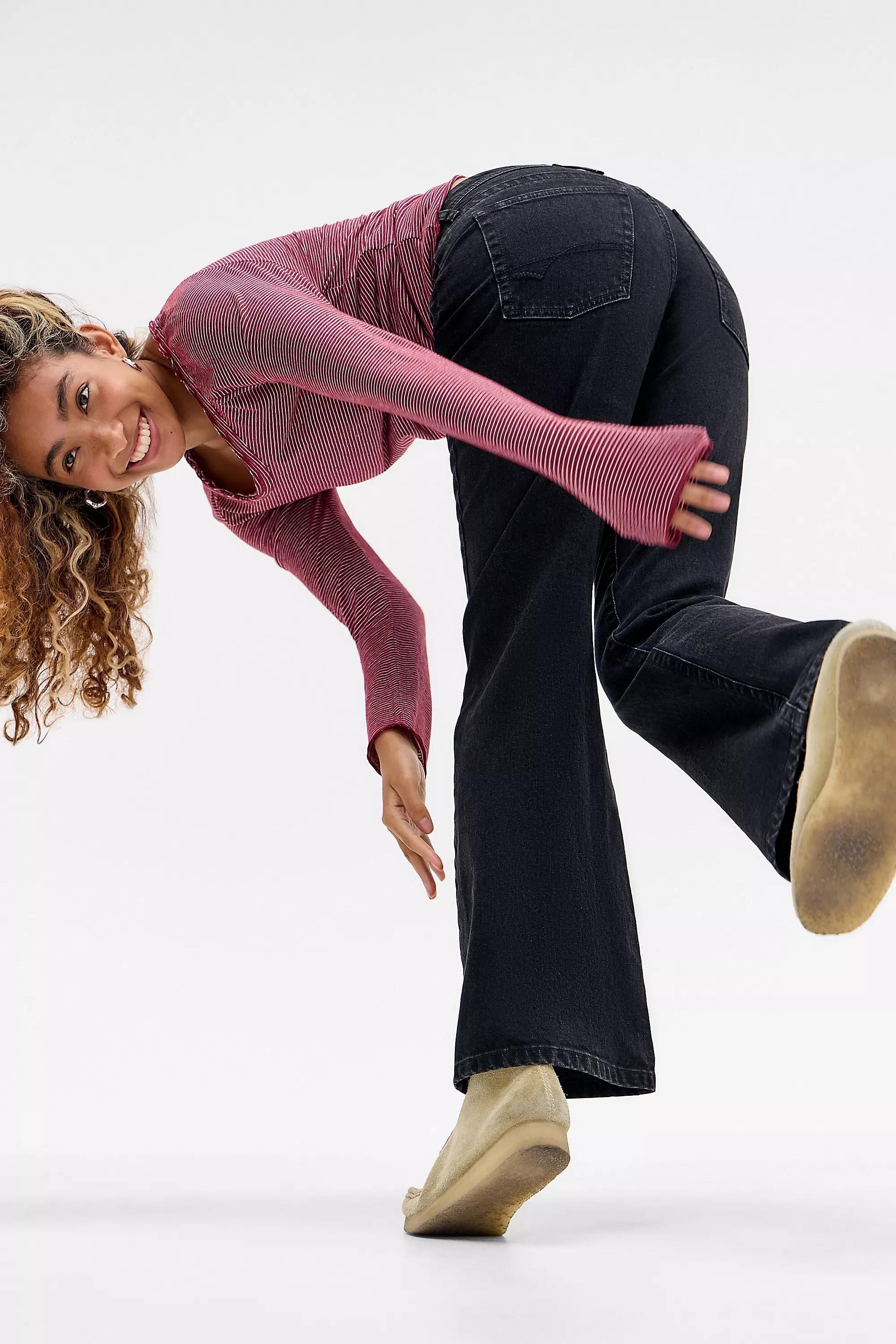 Black Bdg Teo Flared Jeans, BLK, large image number 1