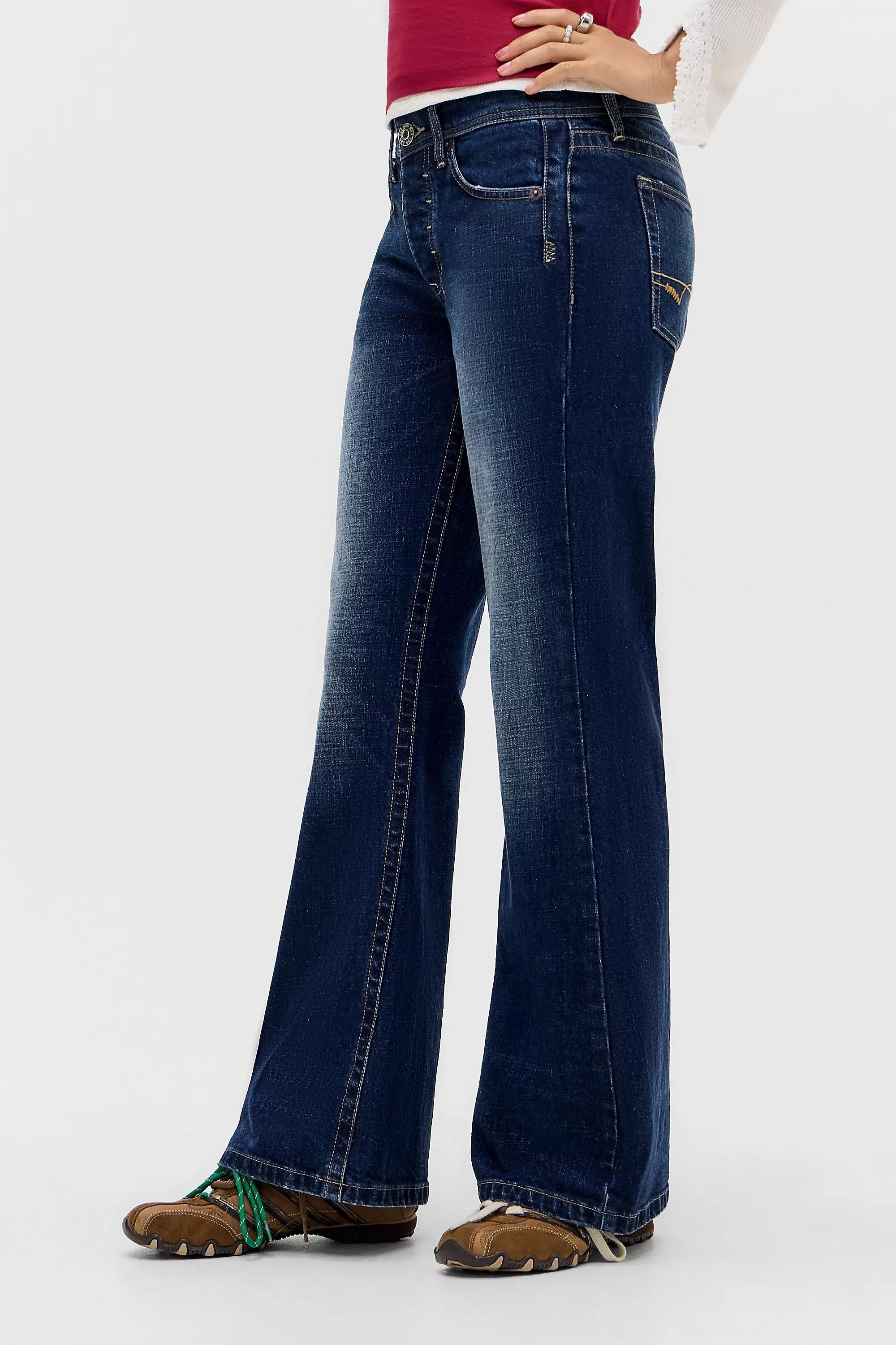 Navy Bdg Teo Flared Jeans, VINTAGE DENIM DARK, large image number 0