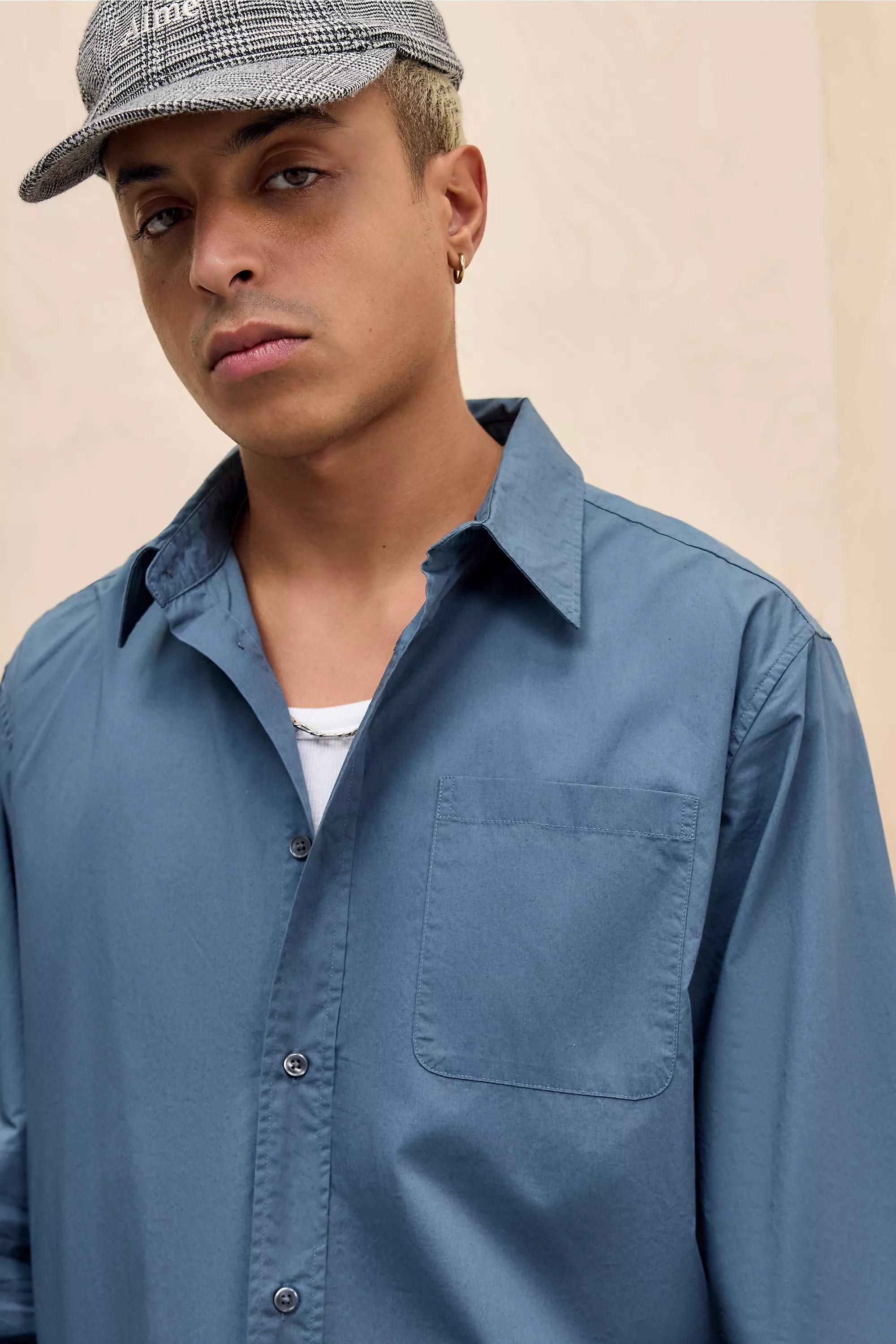 SLATE Loom Nolan Slate Poplin Shirt, SLTE, large image number 1