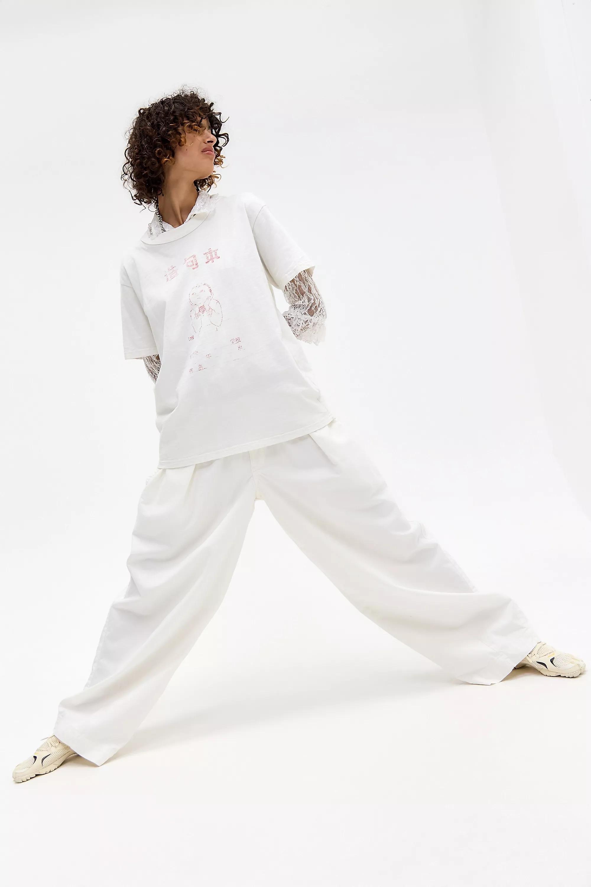 White Bdg Bobbi Baggy Cocoon Trousers, WHT, large image number 5