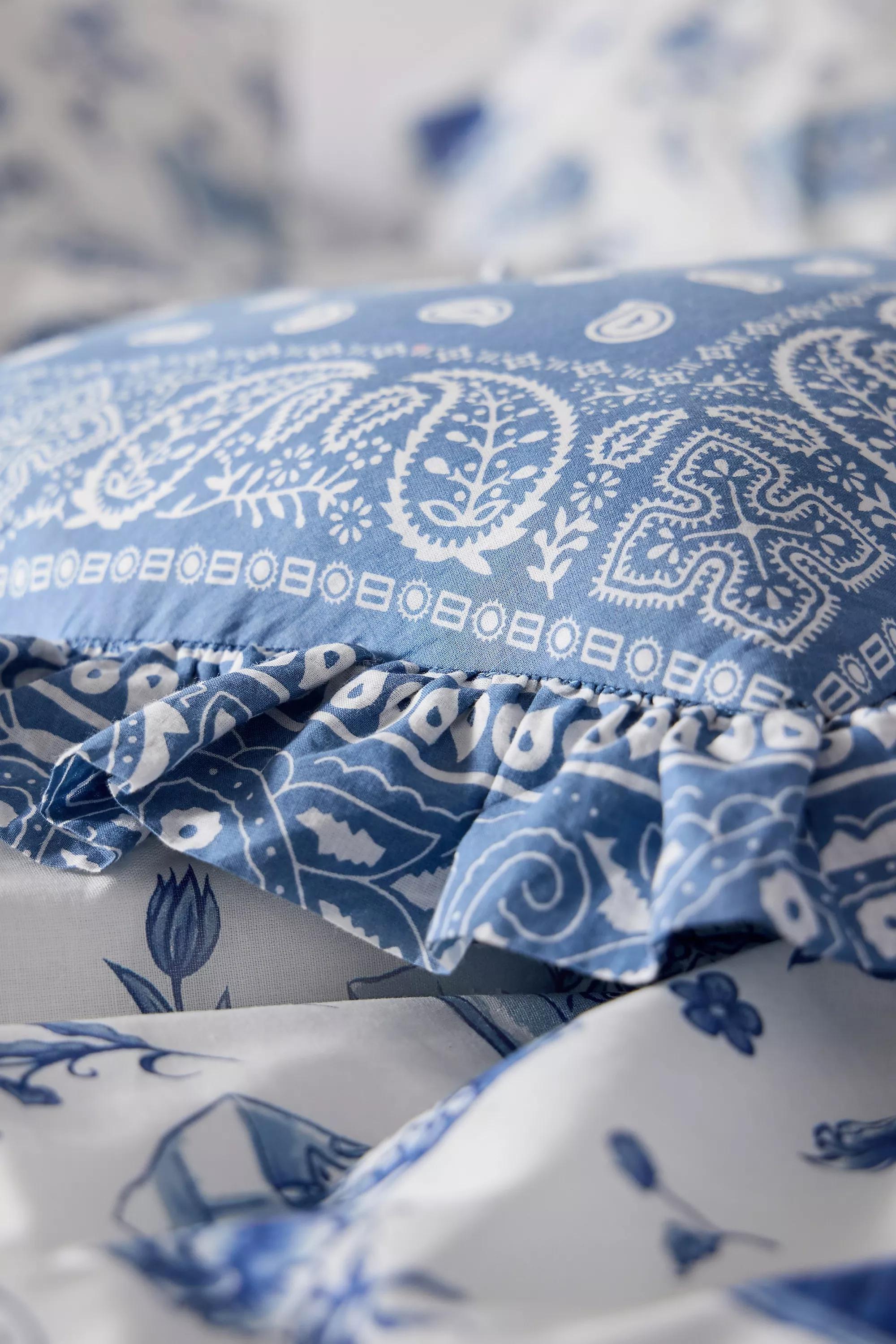 BLUE Blue Bandana Heart Cushion, BLUE, medium