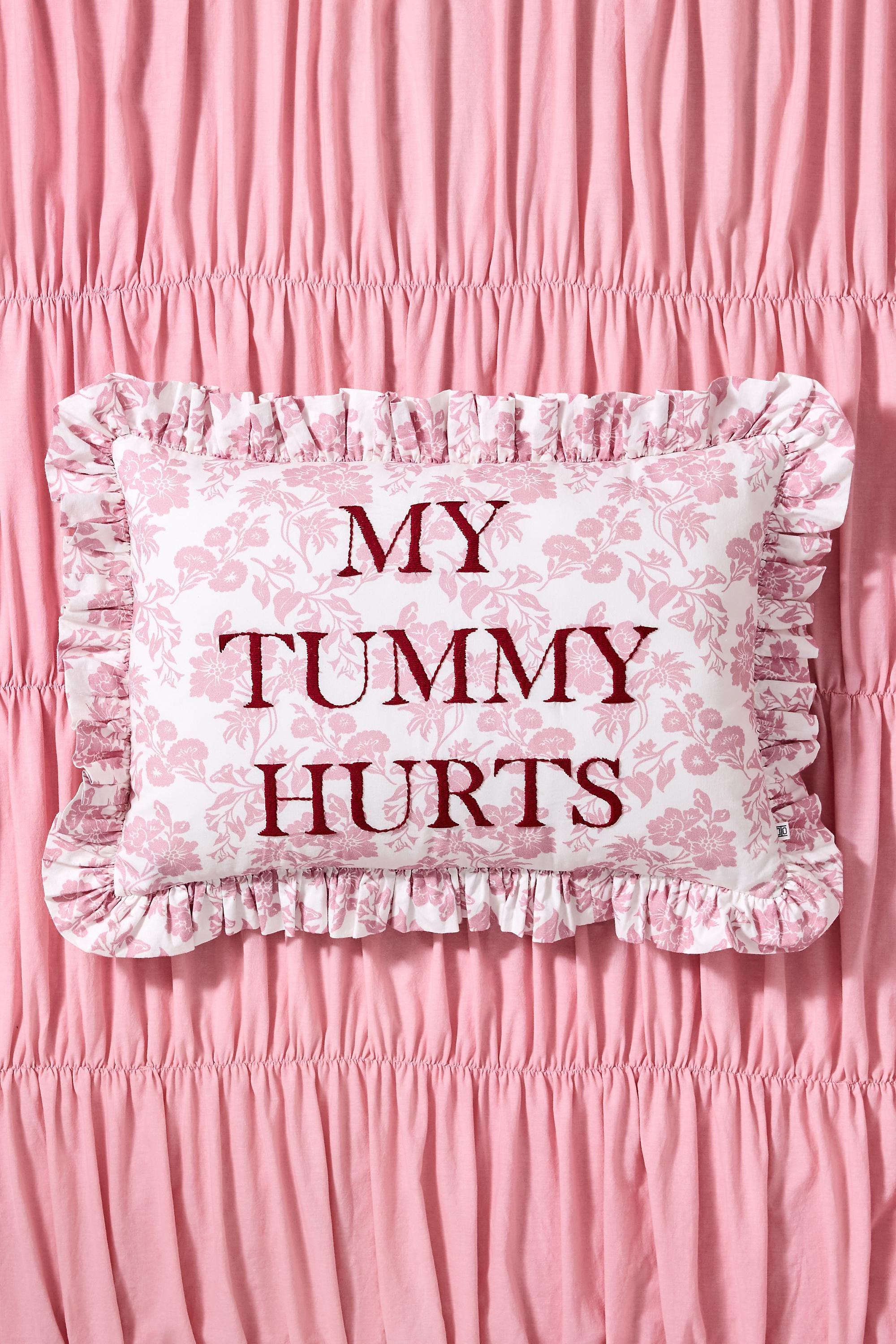 Pink My Tummy Hurts Cushion, PINK, large image number 0