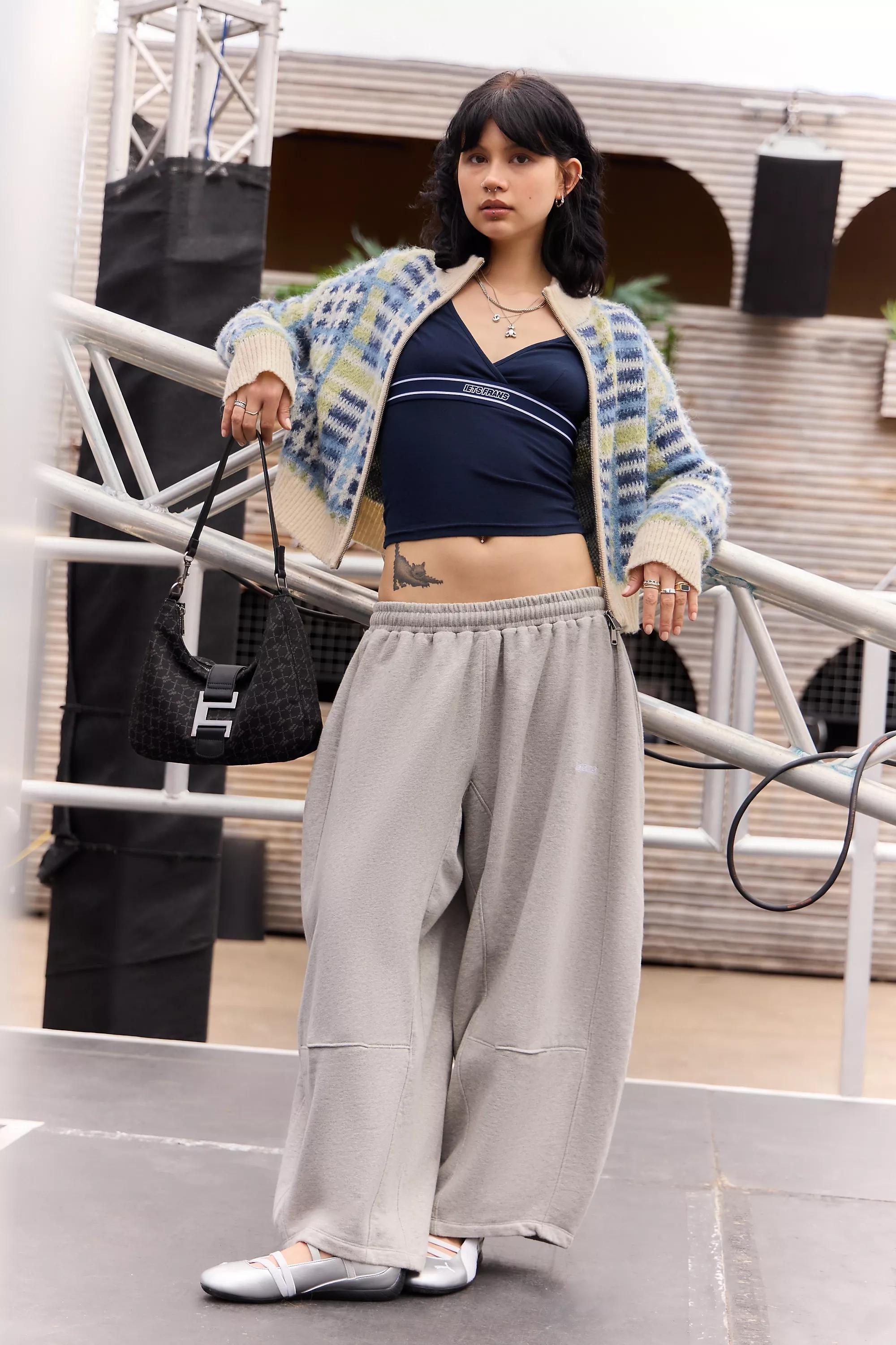 NAVY iets frans... Tyla Logo Elastic Long Sleeve T-Shirt, NAVY, large image number 1