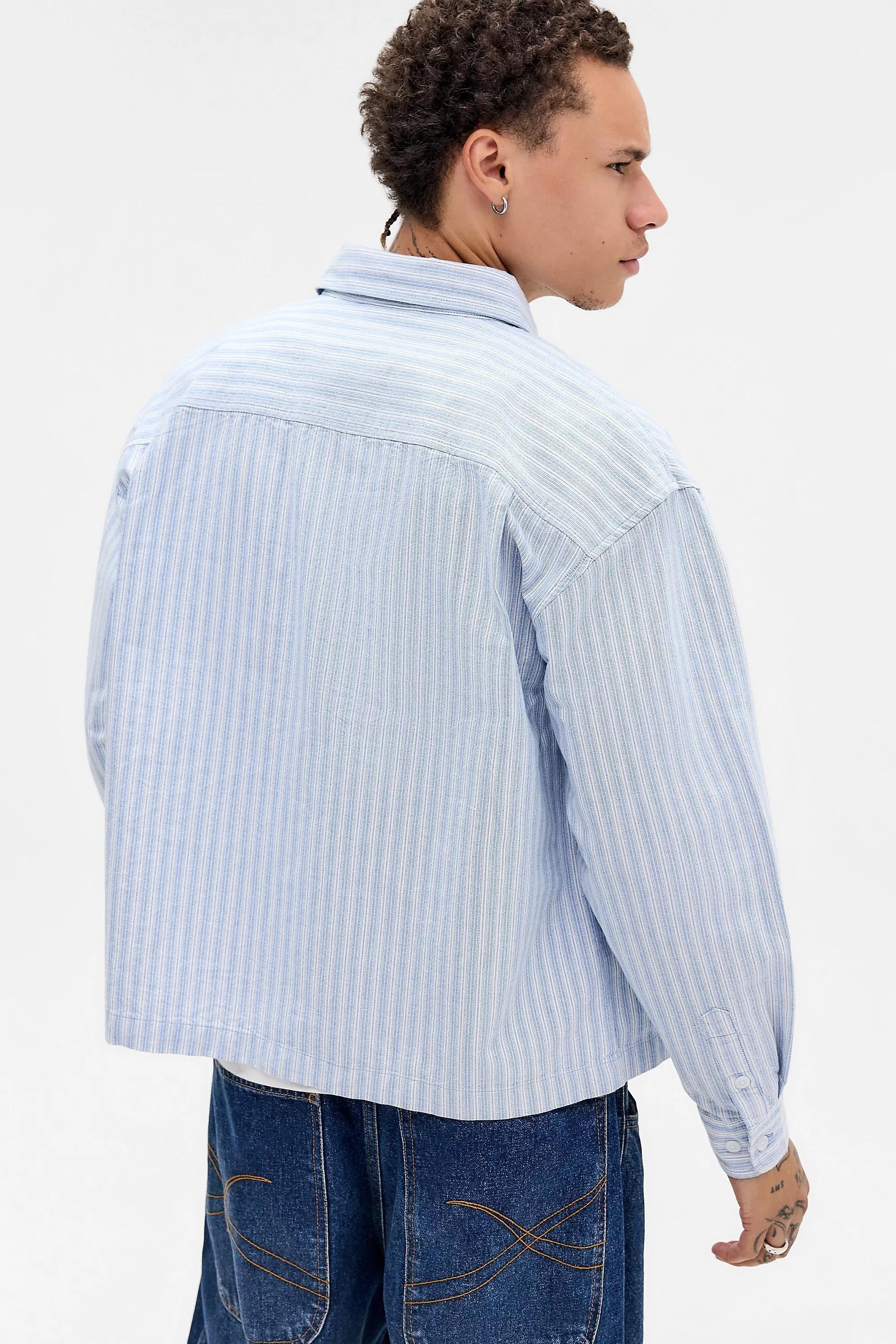 BDG Arlo Blue Stripe Shirt, BLUE, large image number 3