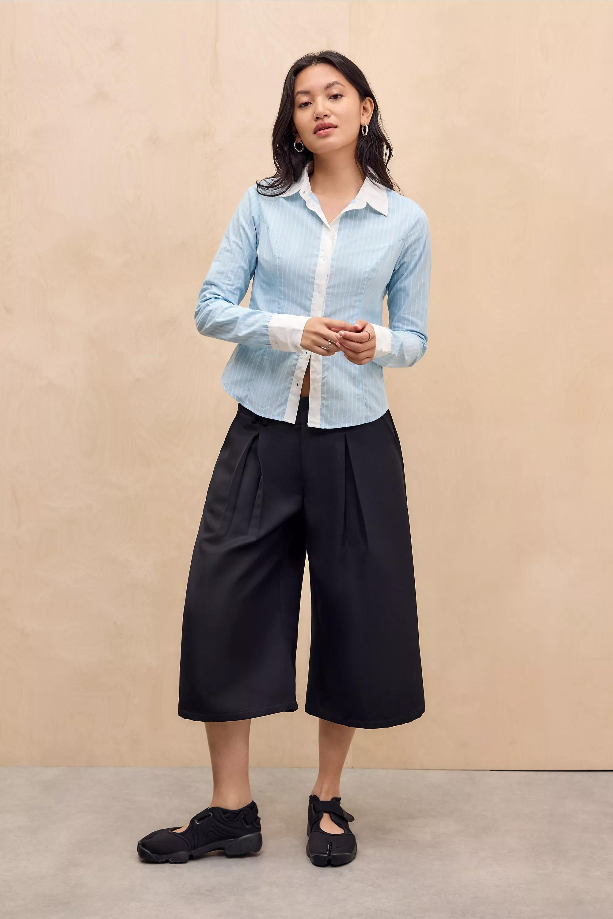 Blue Silence + Noise Kendell Striped Shirt, BLUE, large image number 2