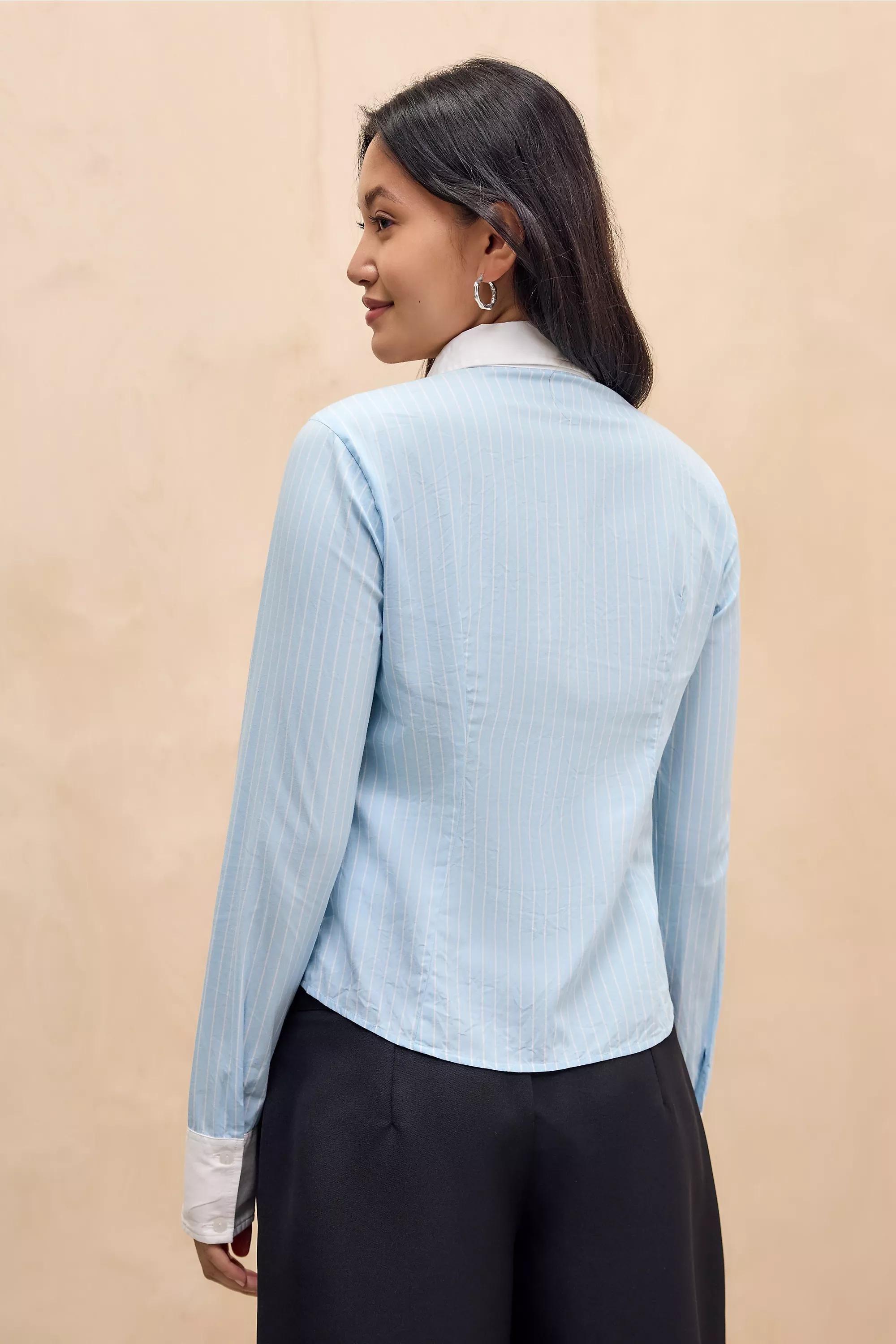 Blue Silence + Noise Kendell Striped Shirt, BLUE, large image number 3