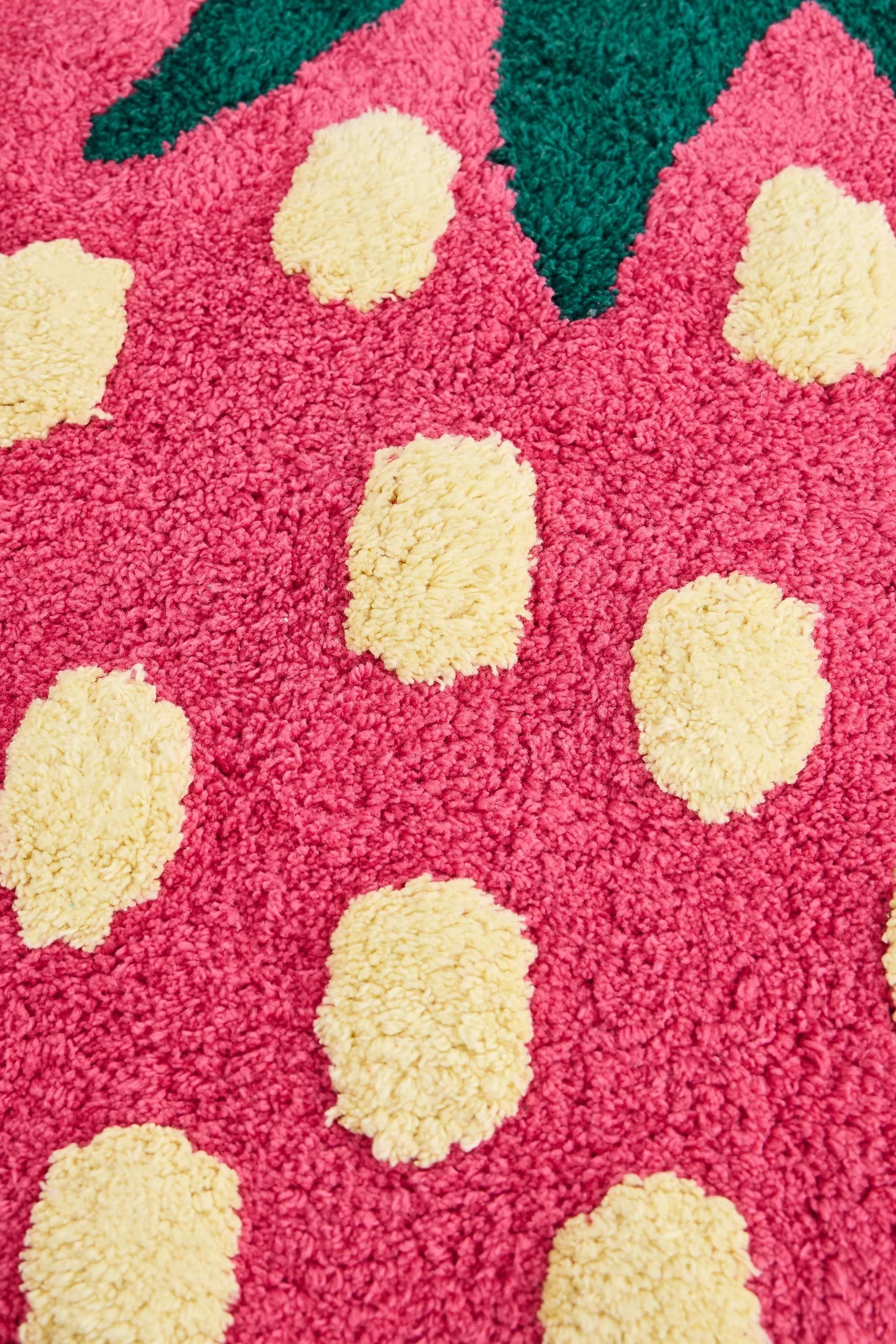 PINK Mini Strawberry Bath Mat, PINK, medium