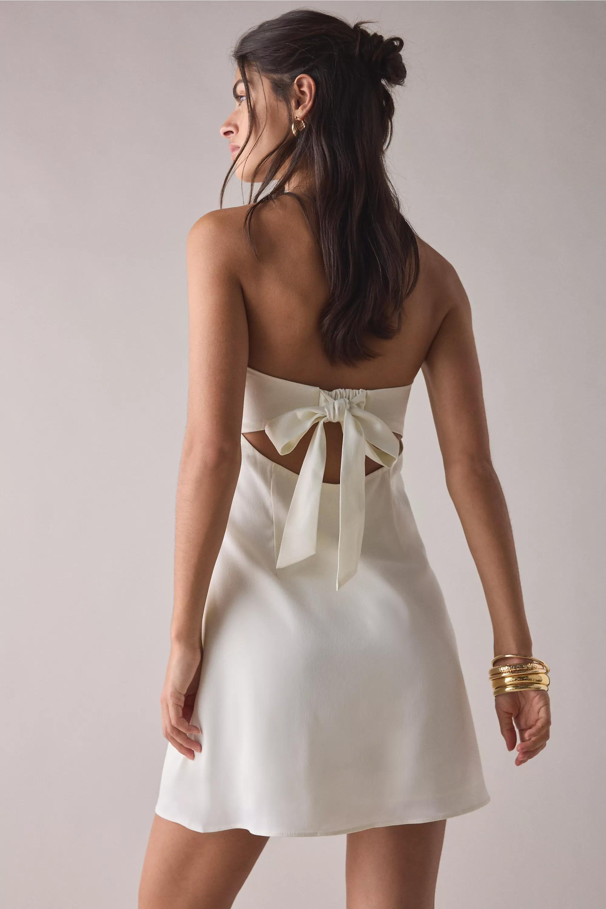 White Uo Mira Strapless Mini Dress, , large image number 1