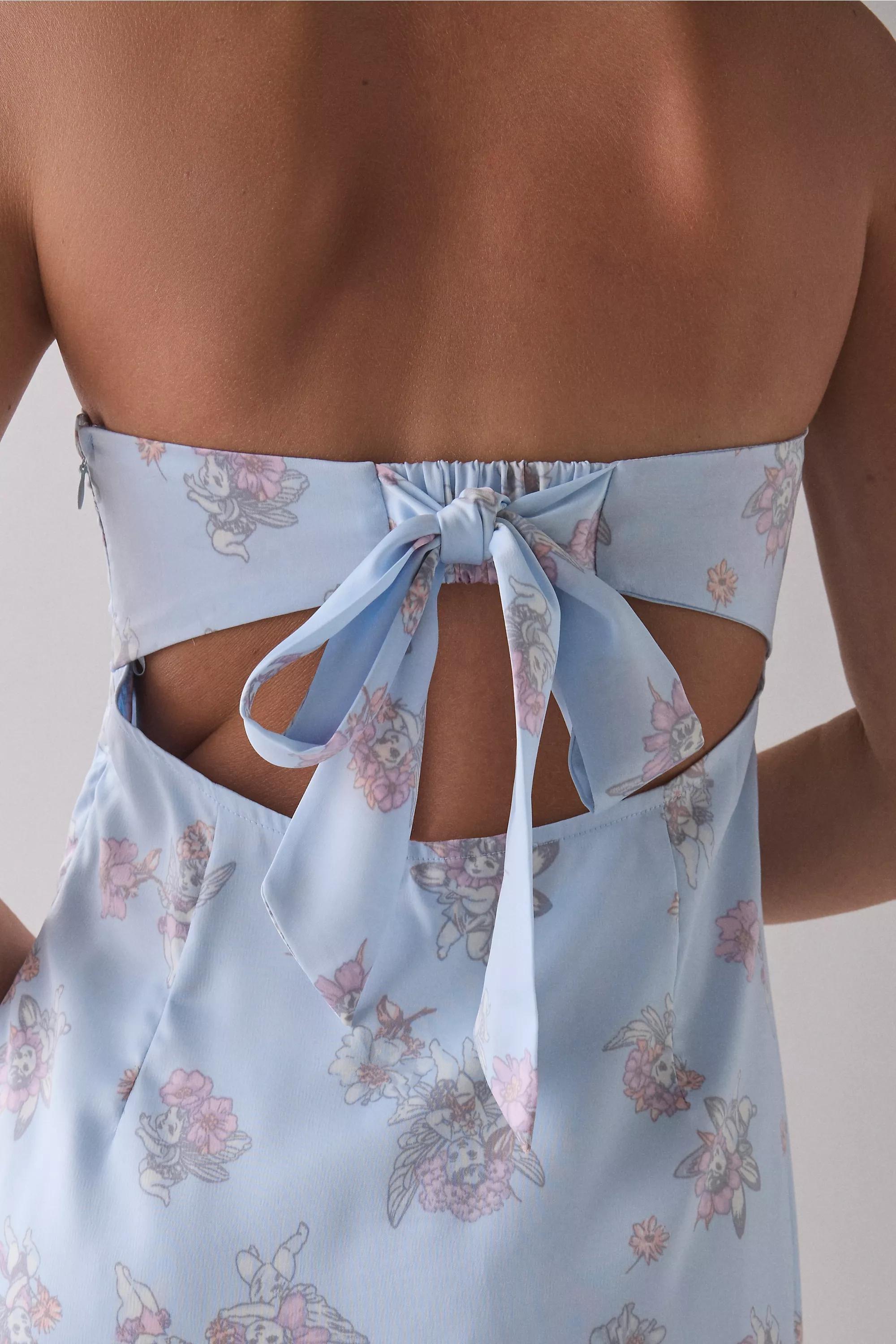 Blue Uo Mira Strapless Mini Dress, BL MOTIF, large image number 3